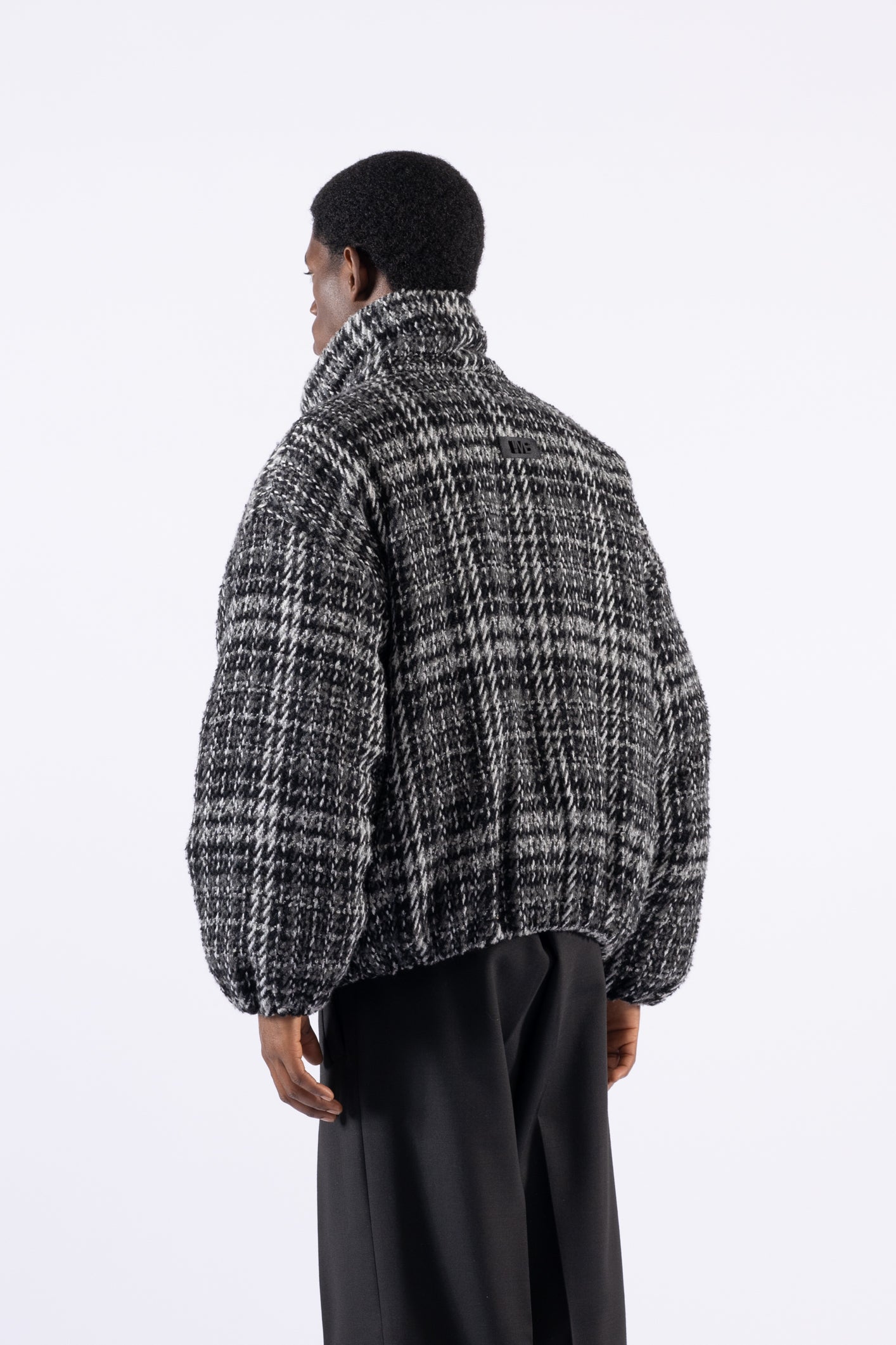 Giacca oversize in tweed motivo check