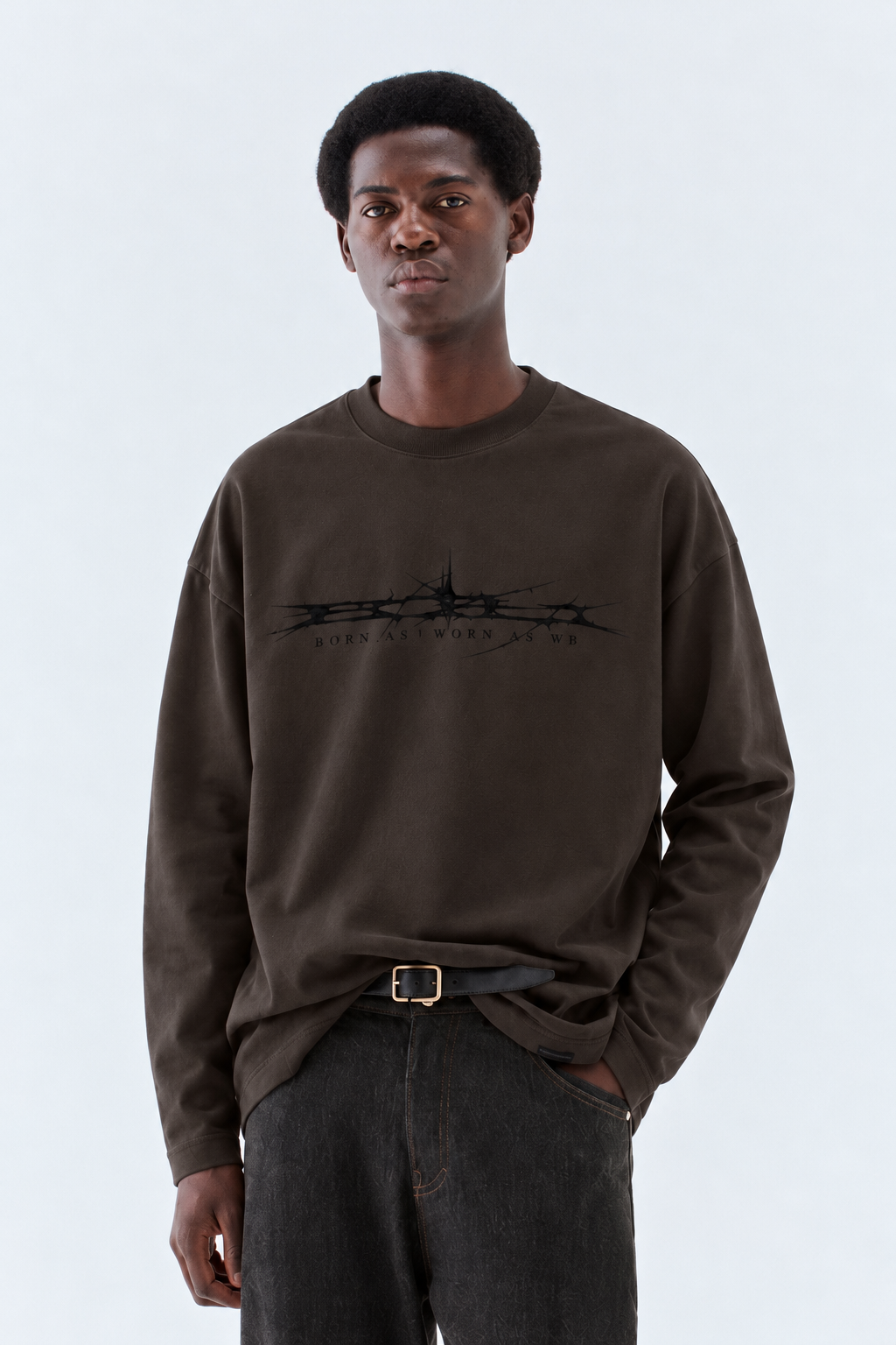 T-shirt in jersey con logo - Moro
