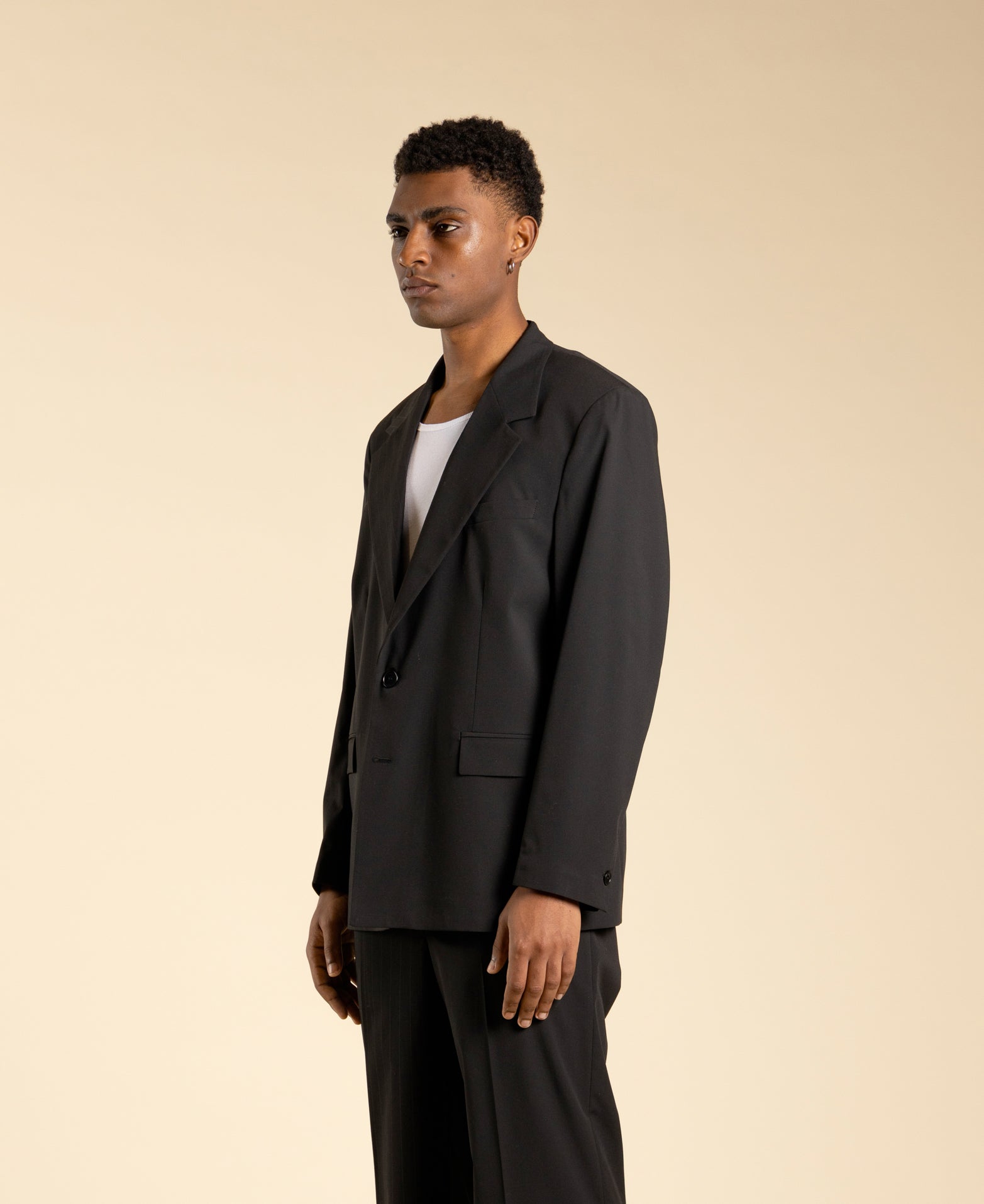 Giacca oversize metà gessata