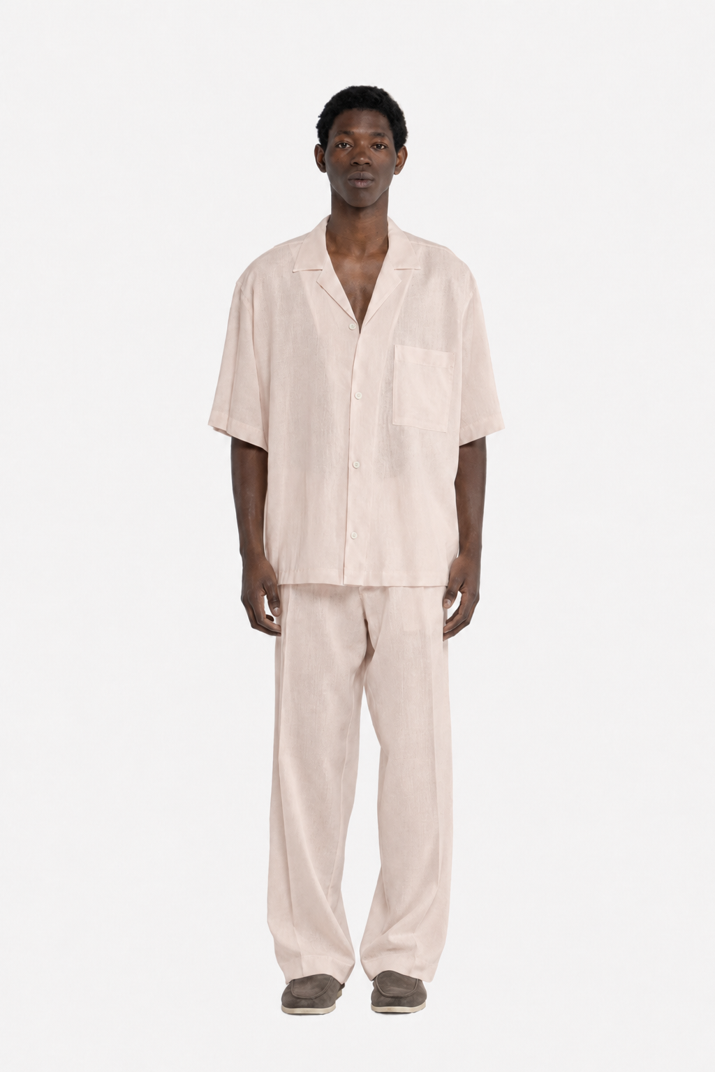 Camicia in 100% lino - Cipria