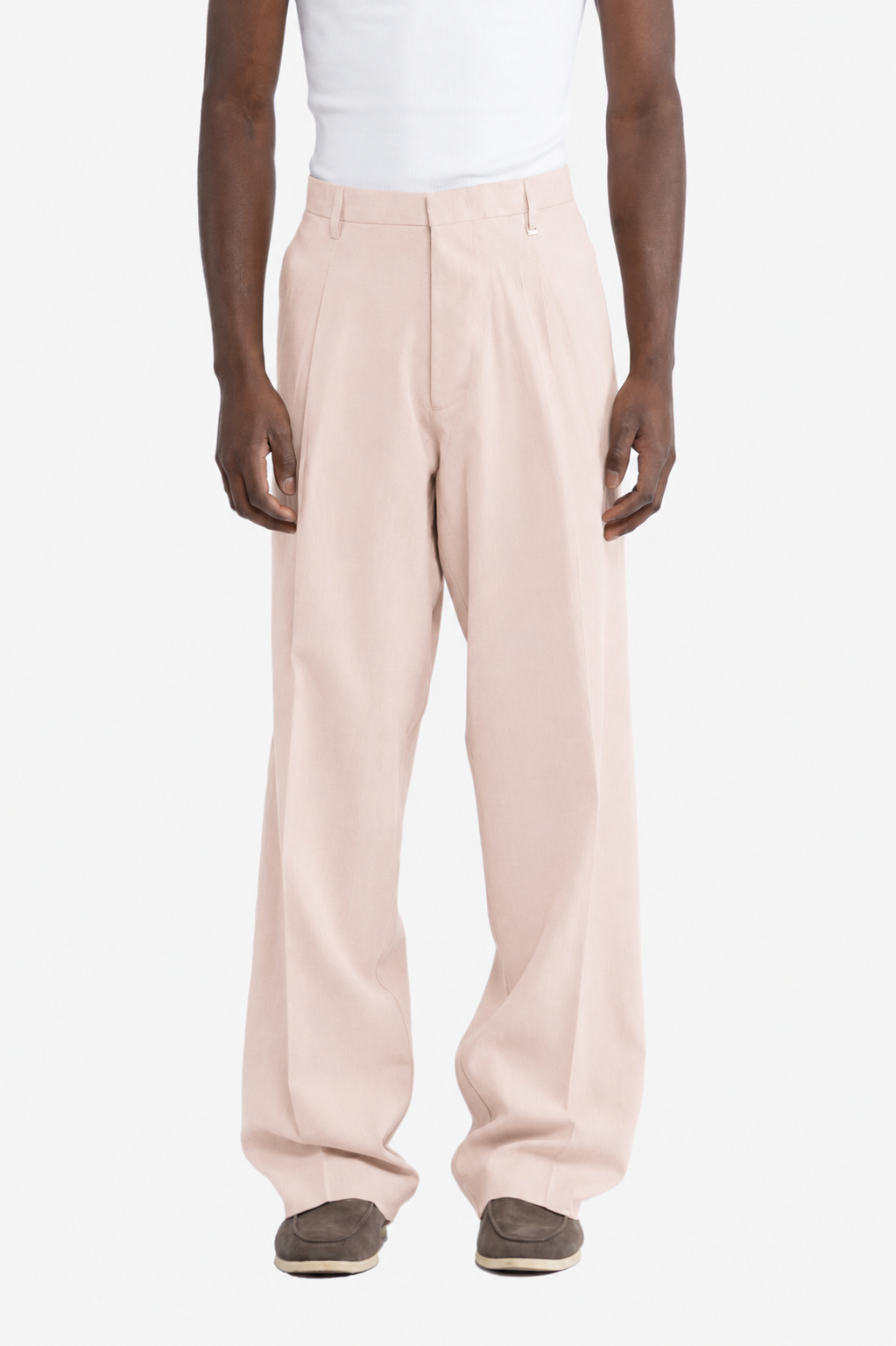 Pantalone in 100% lino - Cipria