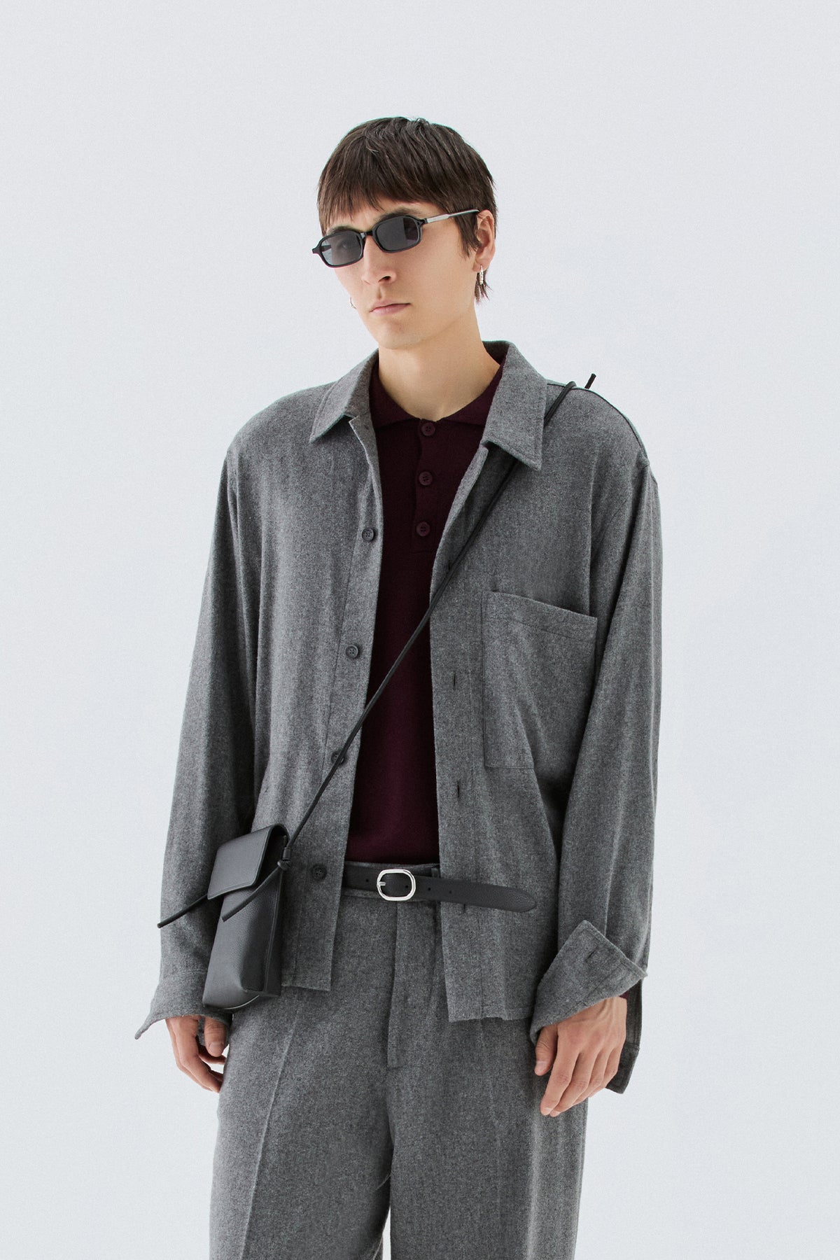 Overshirt in lana - Grigio