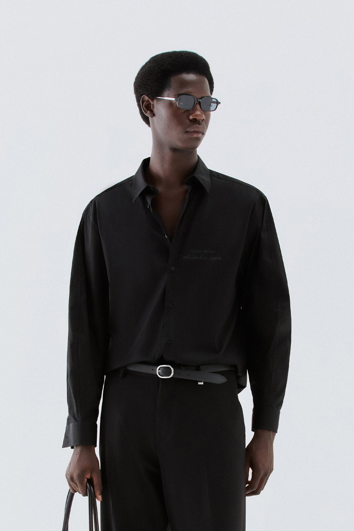 Camicia oversize in cotone - Nero