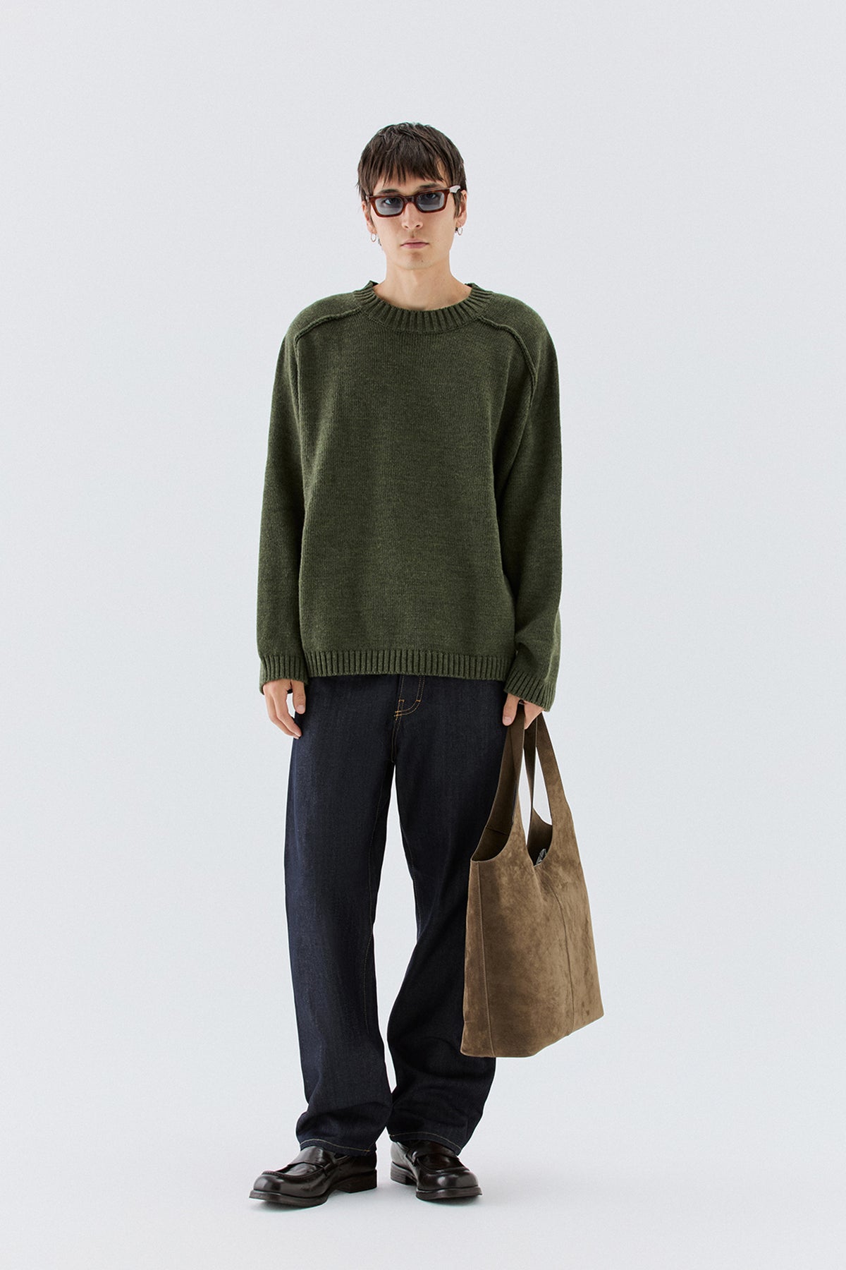 Maglia girocollo oversize - Verde