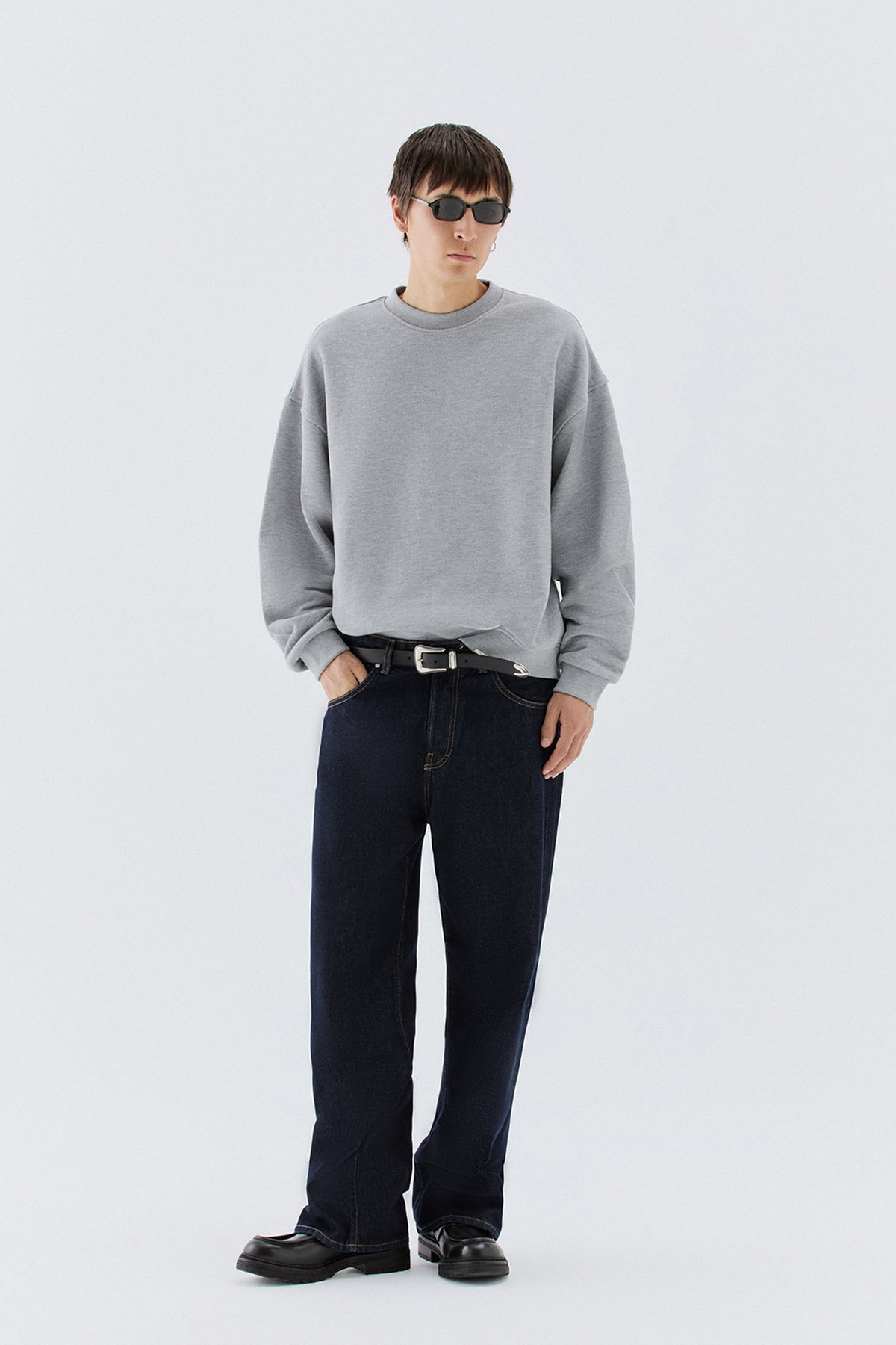 Felpa girocollo oversize - Grigio