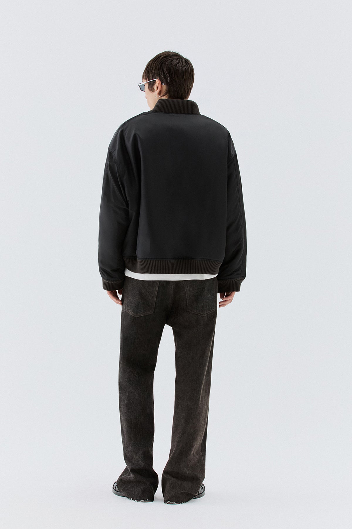 Bomber in nylon oversize - Nero