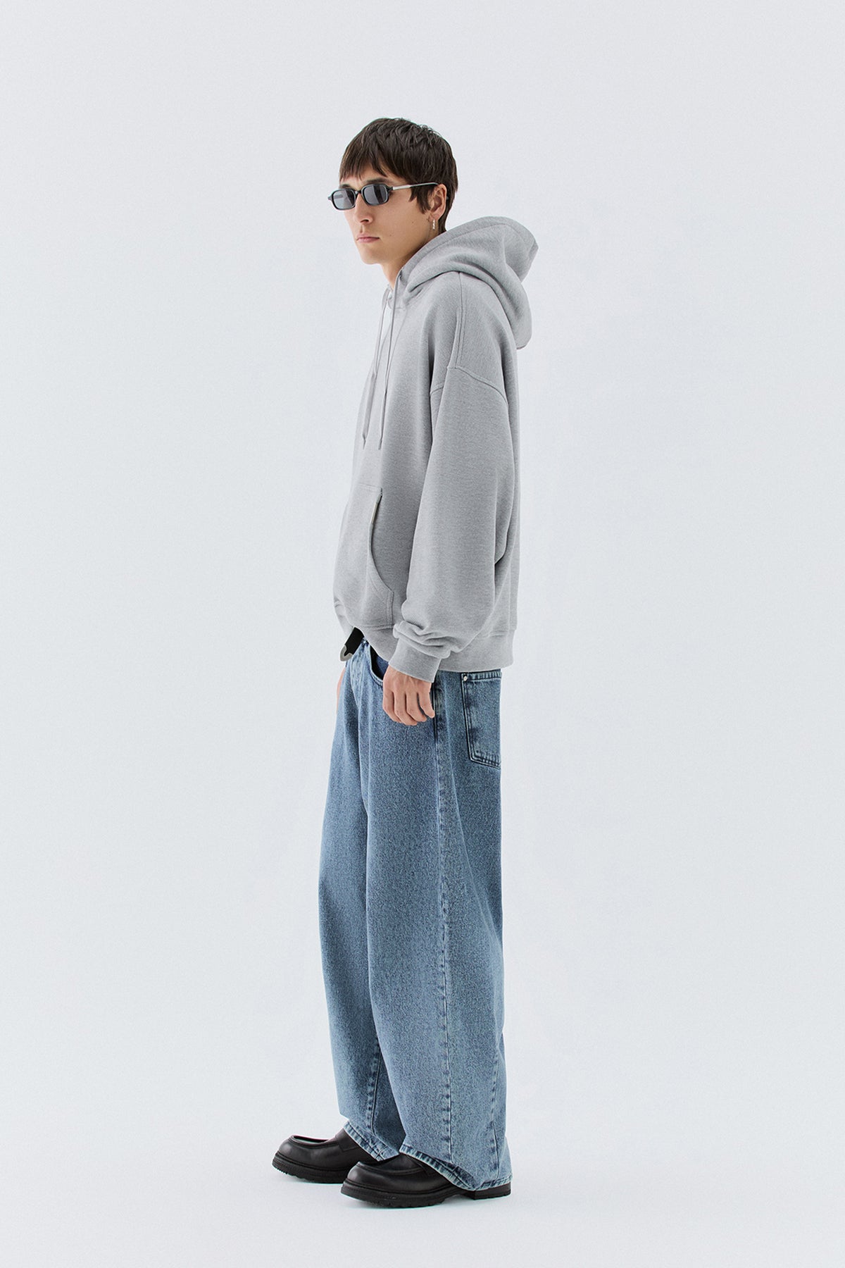 Felpa oversize in cotone - Grigio