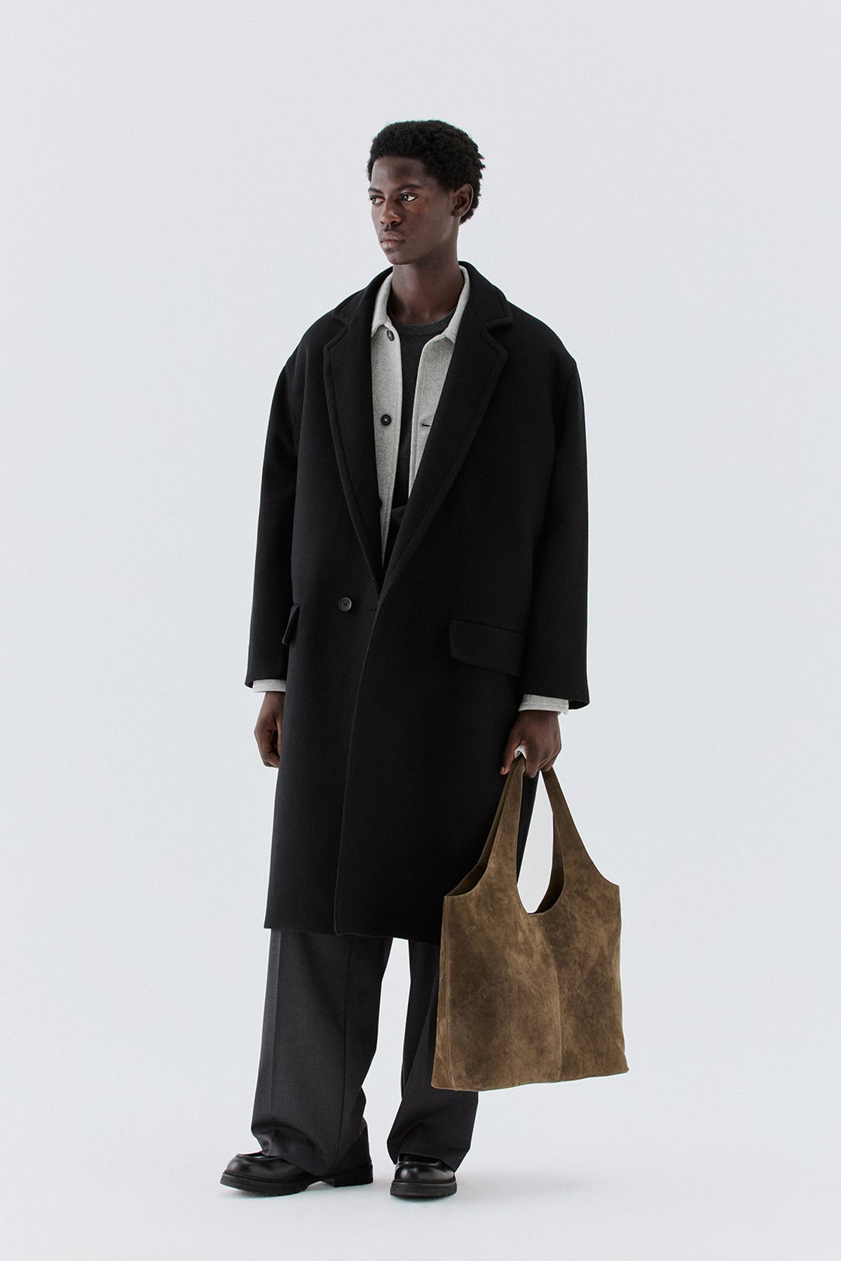 Cappotto in lana oversize - Nero