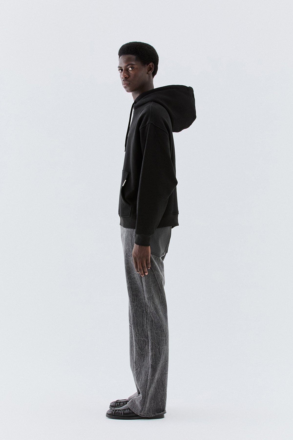Felpa oversize in cotone - Nero