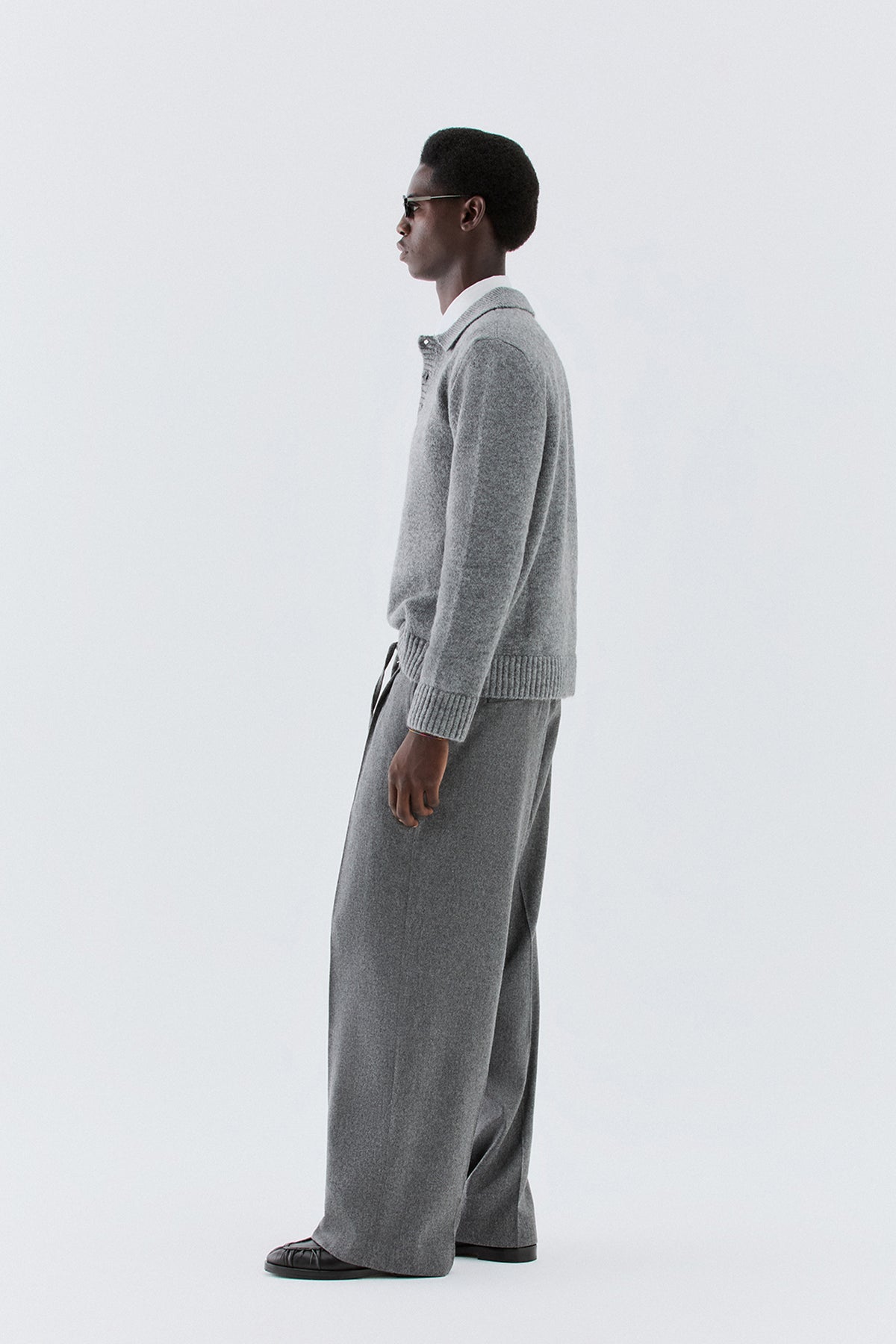 Pantaloni coulisse in lana - Grigio