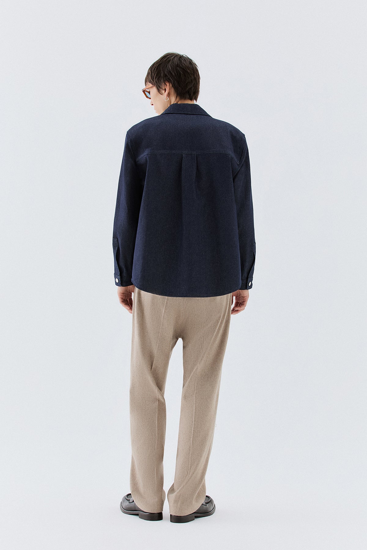 Pantaloni gamba dritta in lana - Beige