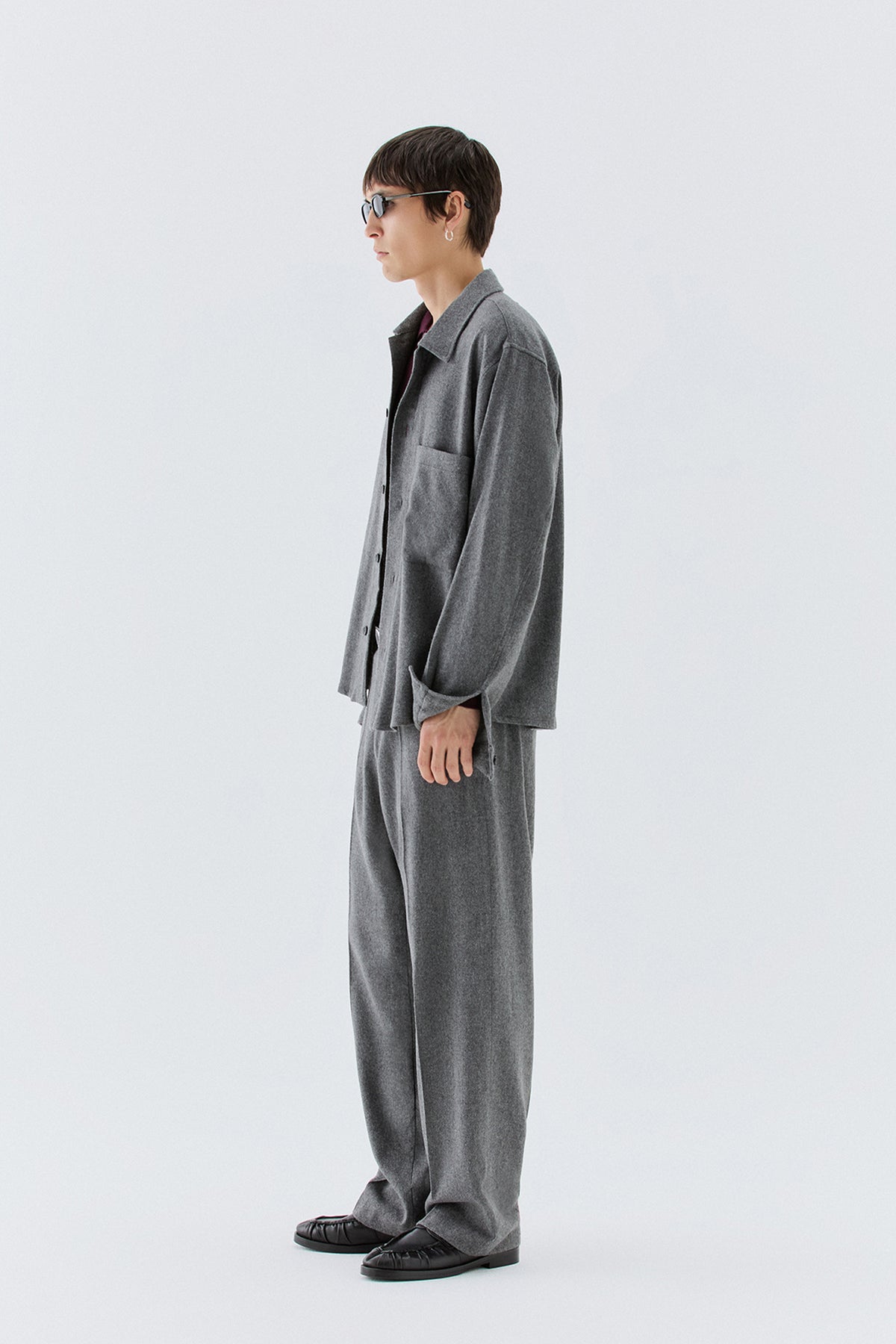 Overshirt in lana - Grigio