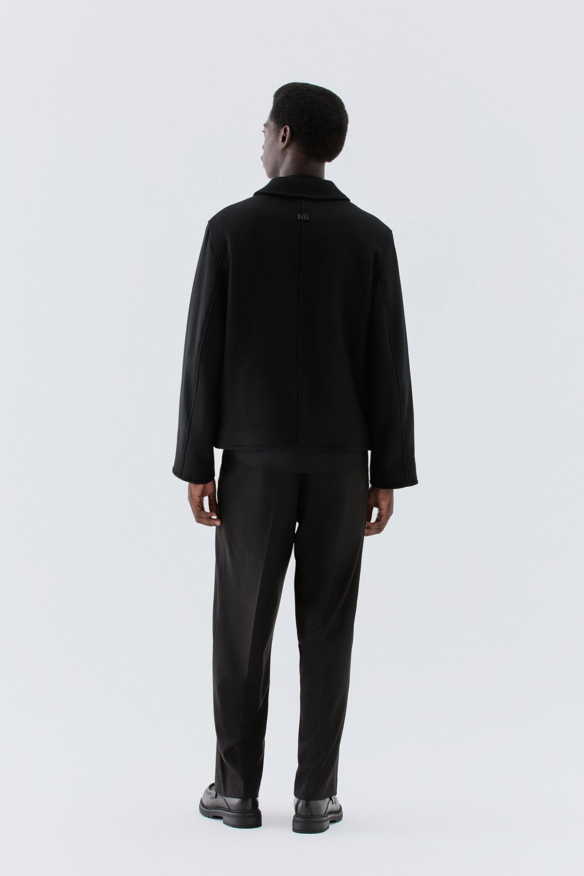 Giubbotto in lana con zip - Nero