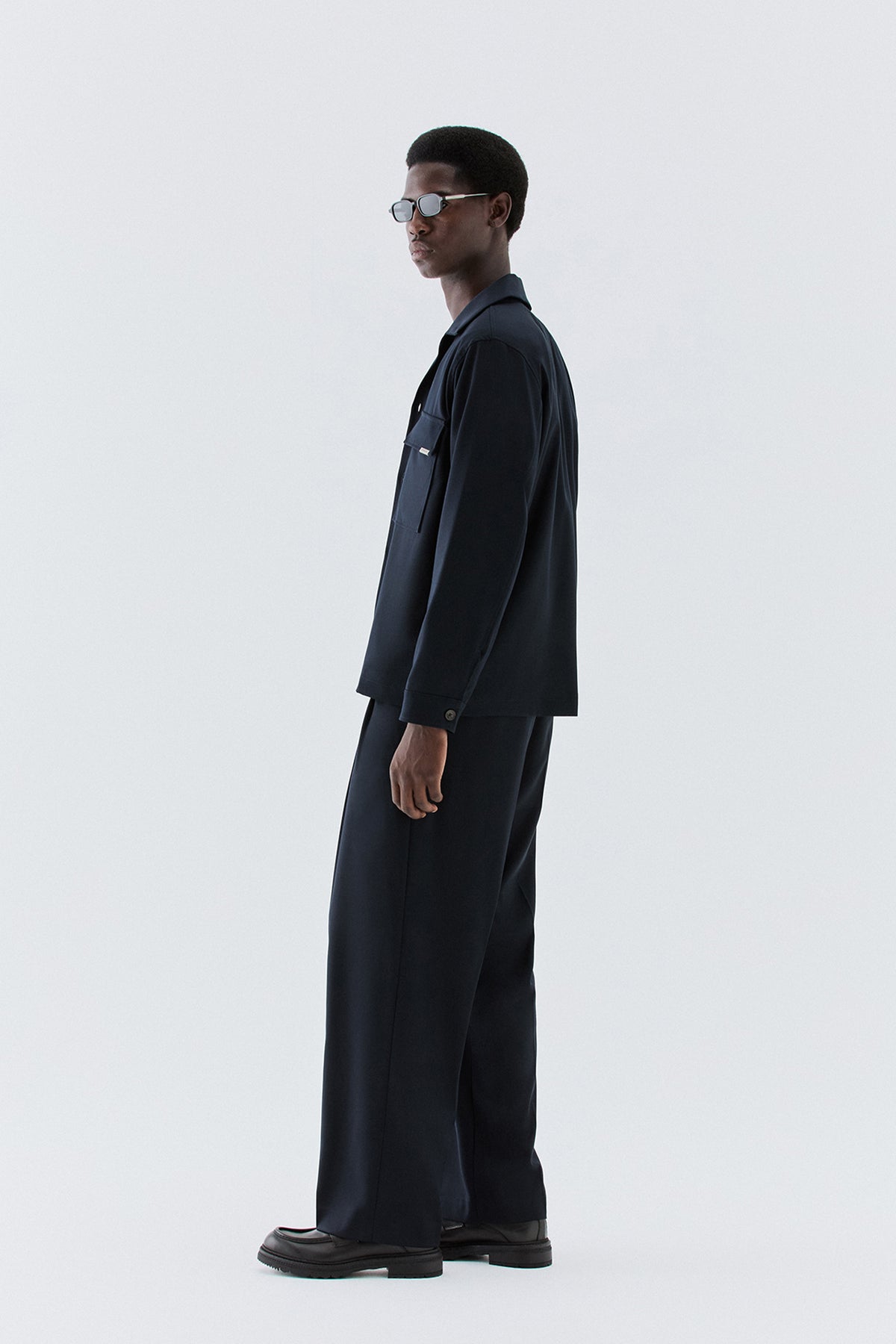 Pantaloni larghi a due pinces - Blu