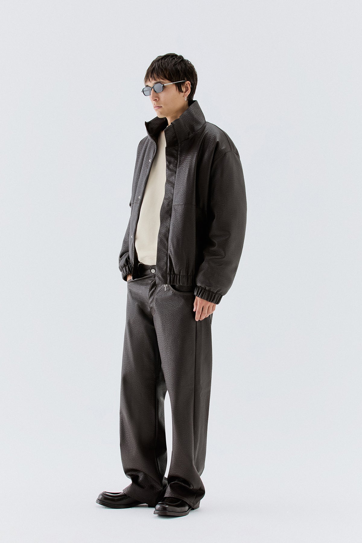 Giubbotto oversize effetto pelle