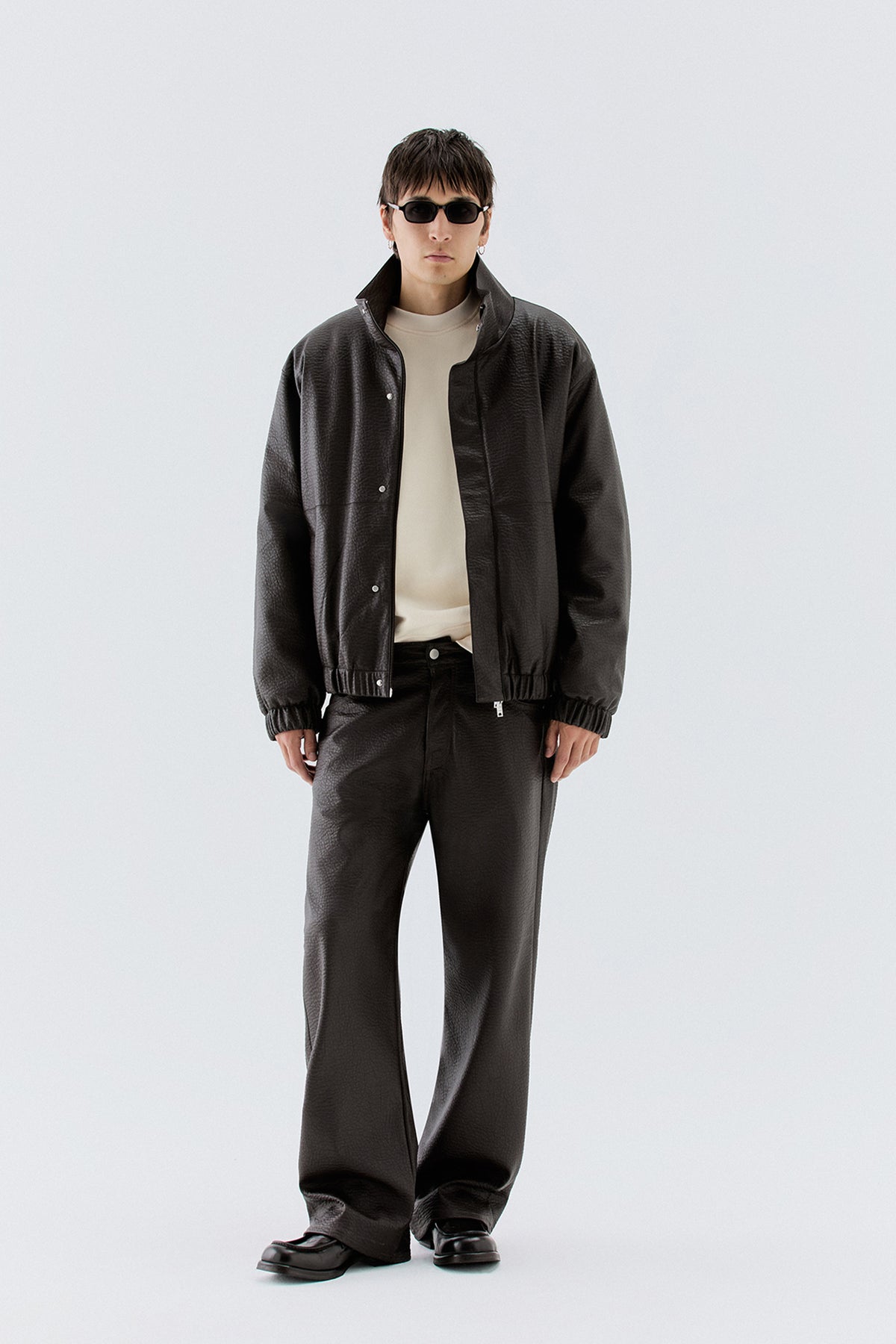 Giubbotto oversize effetto pelle