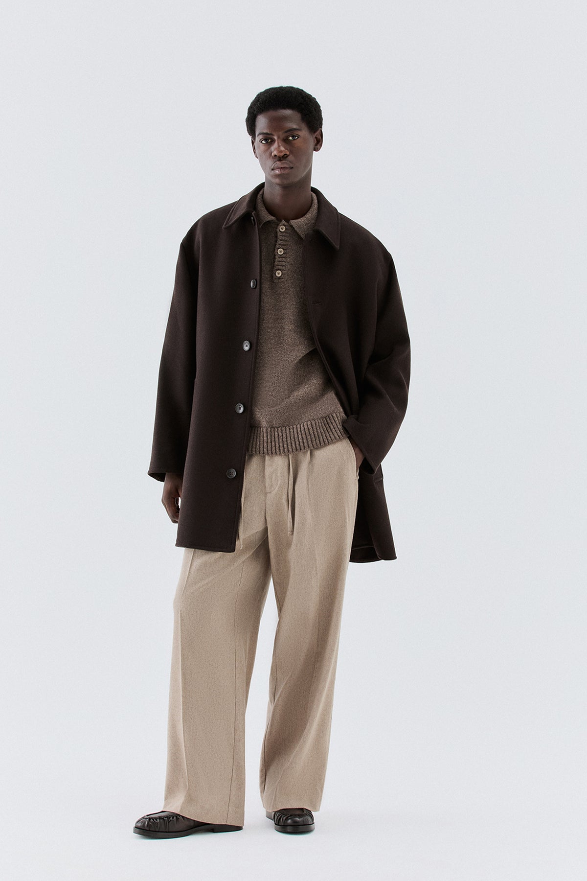 Polo in misto lana - Taupe