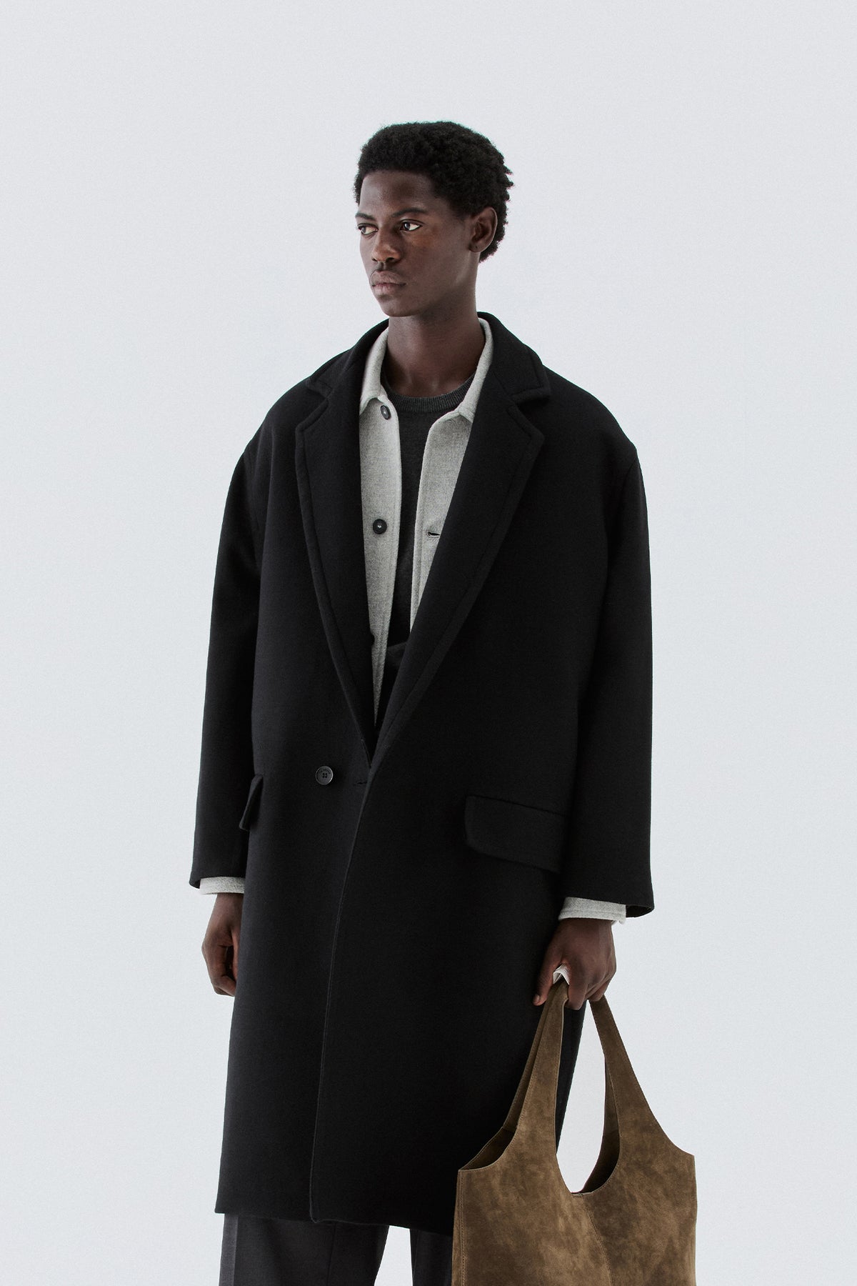 Cappotto in lana oversize - Nero