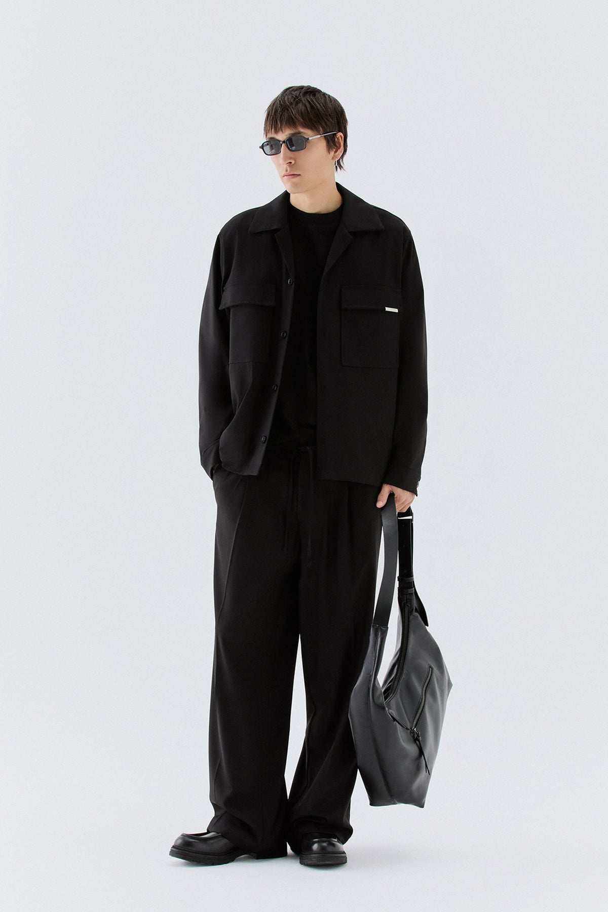 T-shirt cotone mercerizzato oversize - Nero