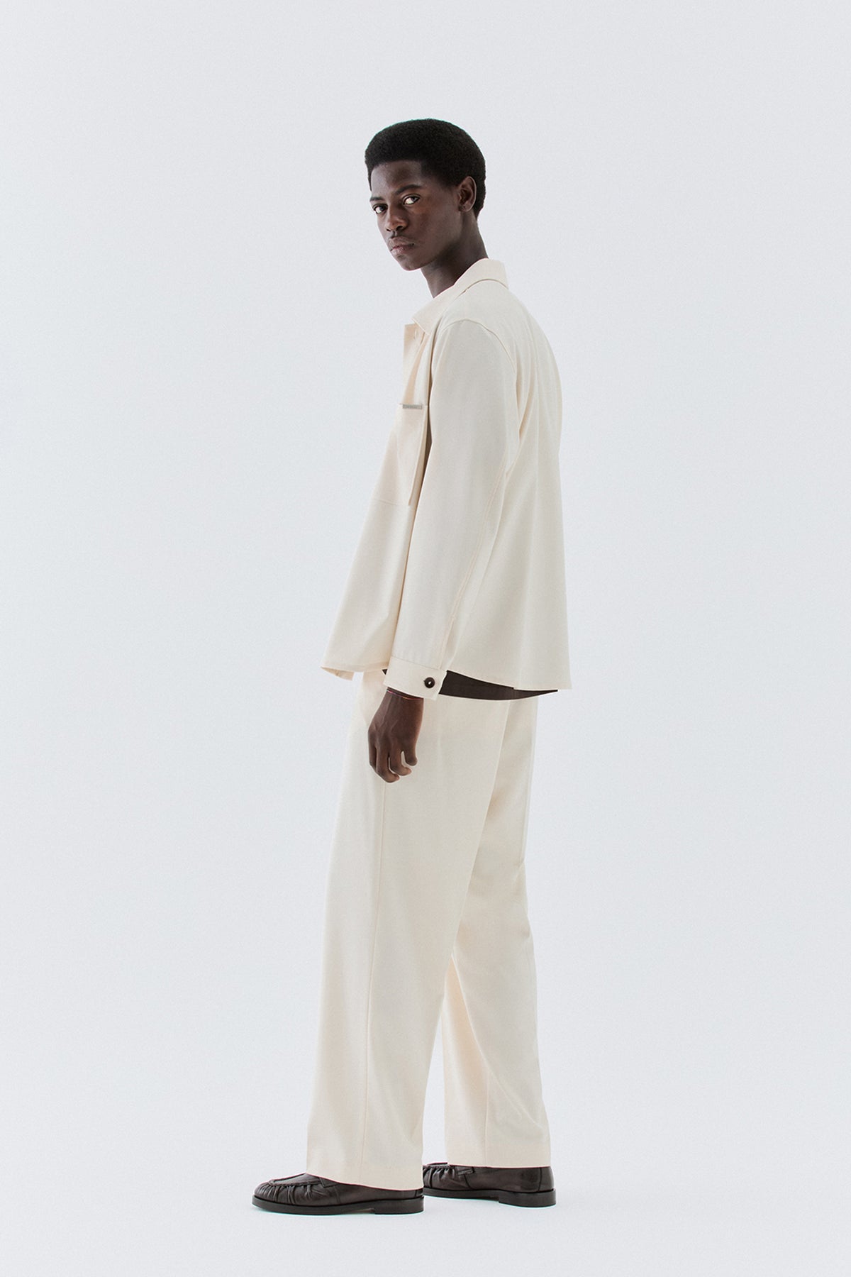 Overshirt con tasca - Panna