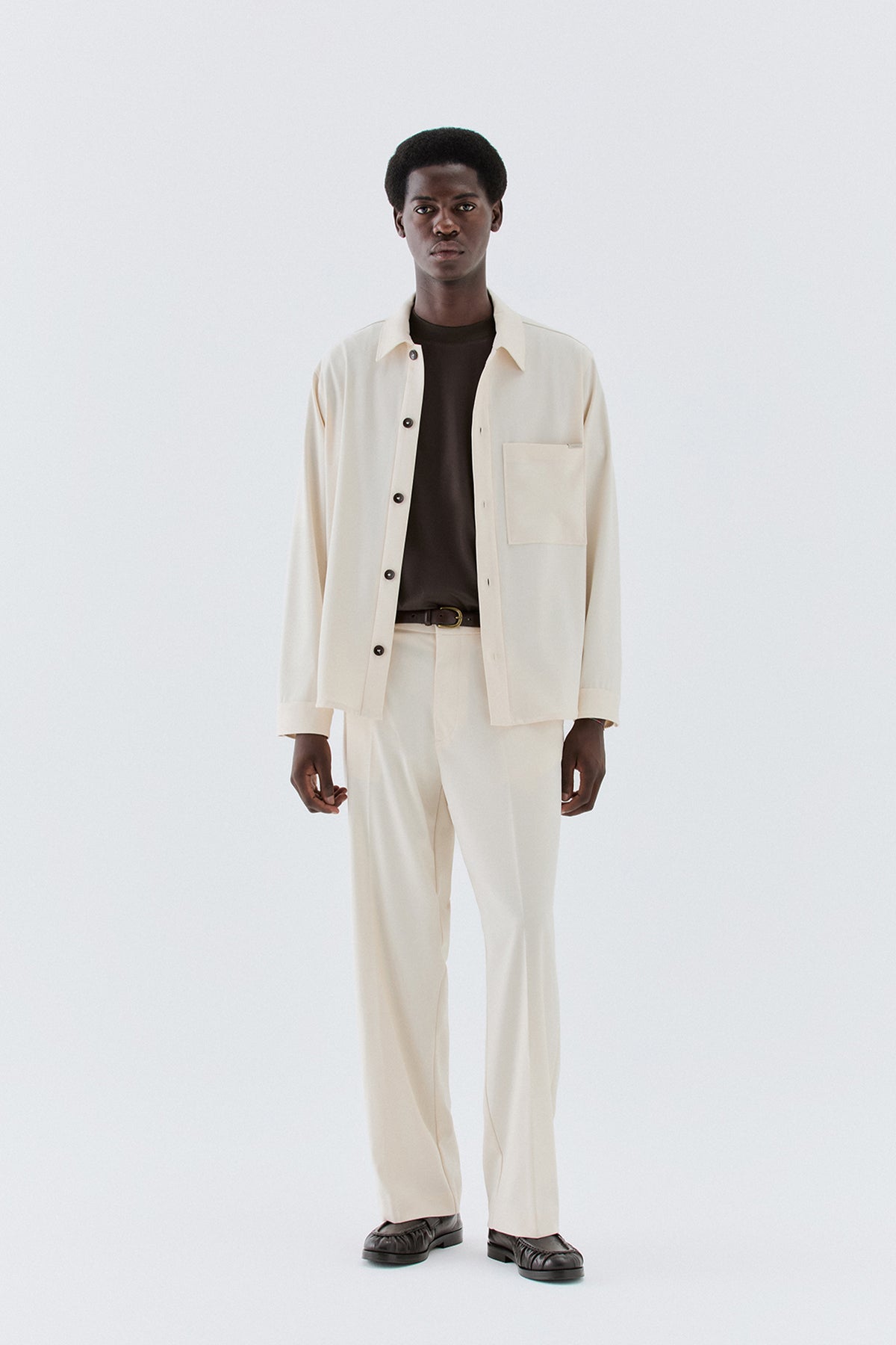 Overshirt con tasca - Panna