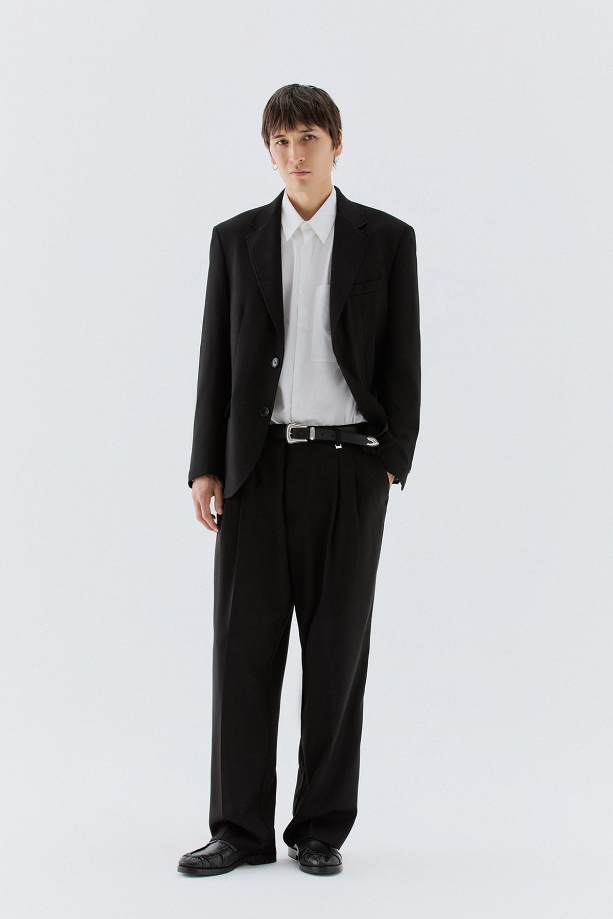 Pantaloni larghi a due pinces - Nero