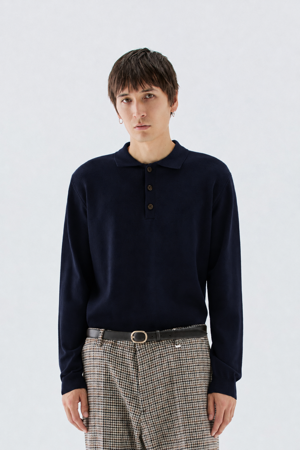 Polo in maglia rasata - Blu