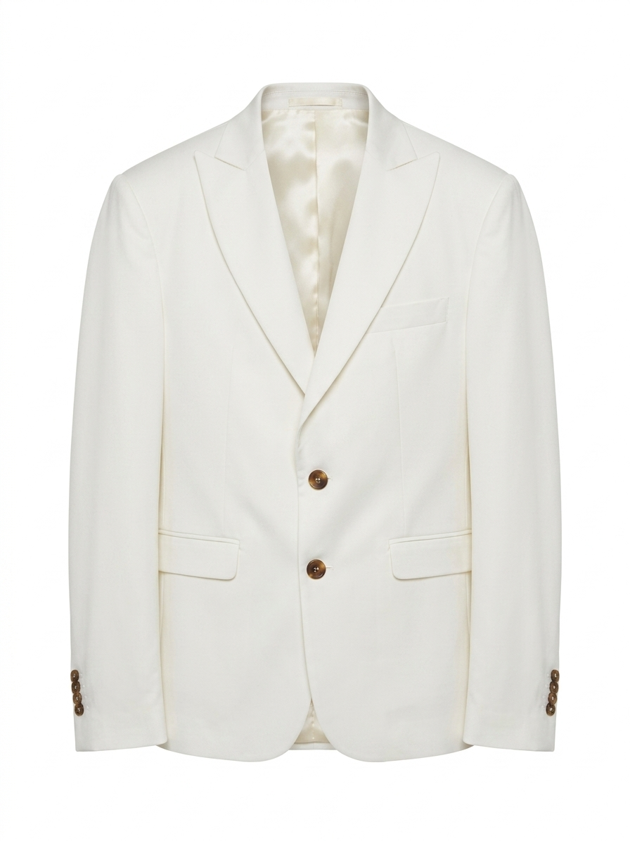 Single-breasted jacket with lapel collar in viscose blend - Ice
