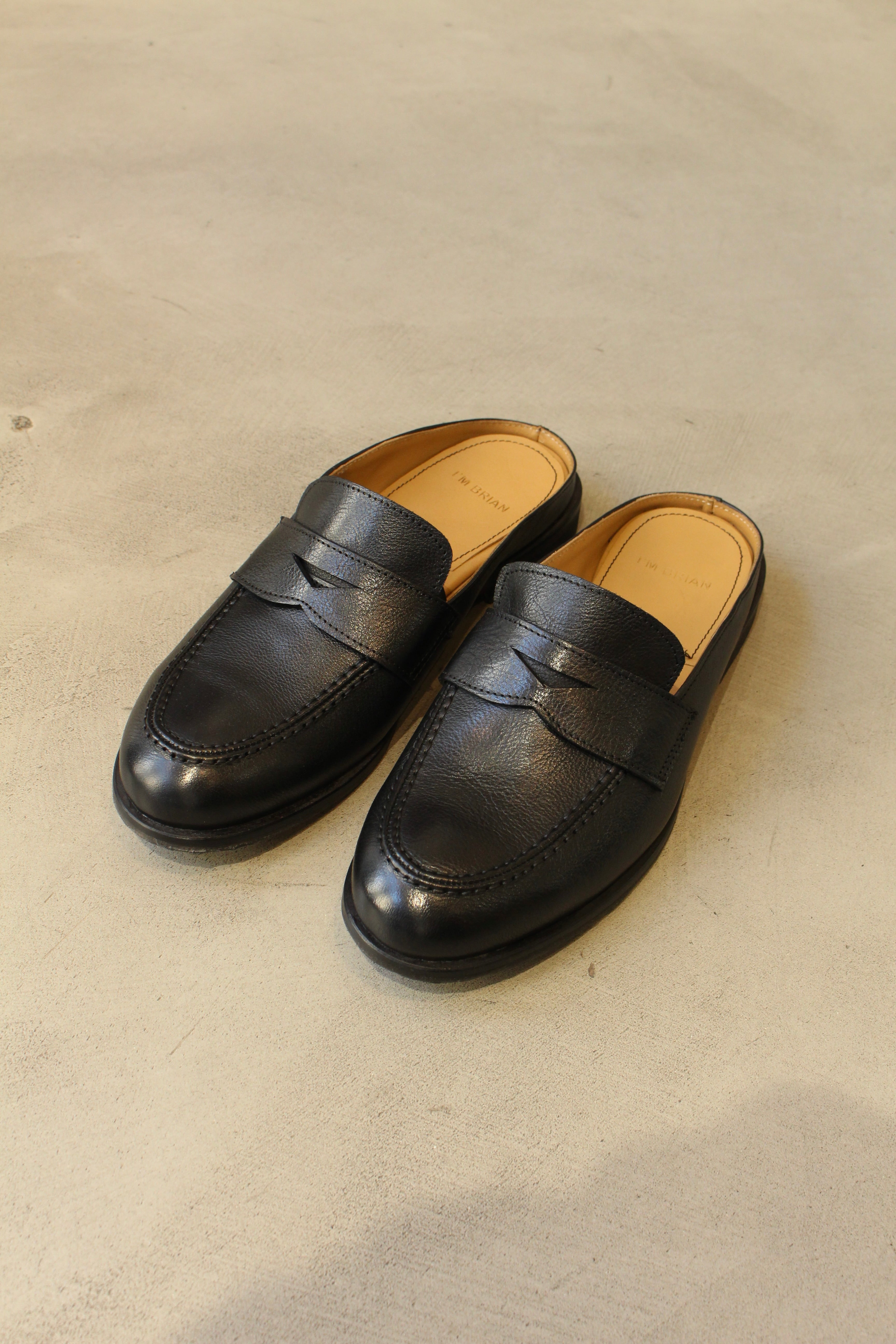 Leather Loafers with Strap - Black