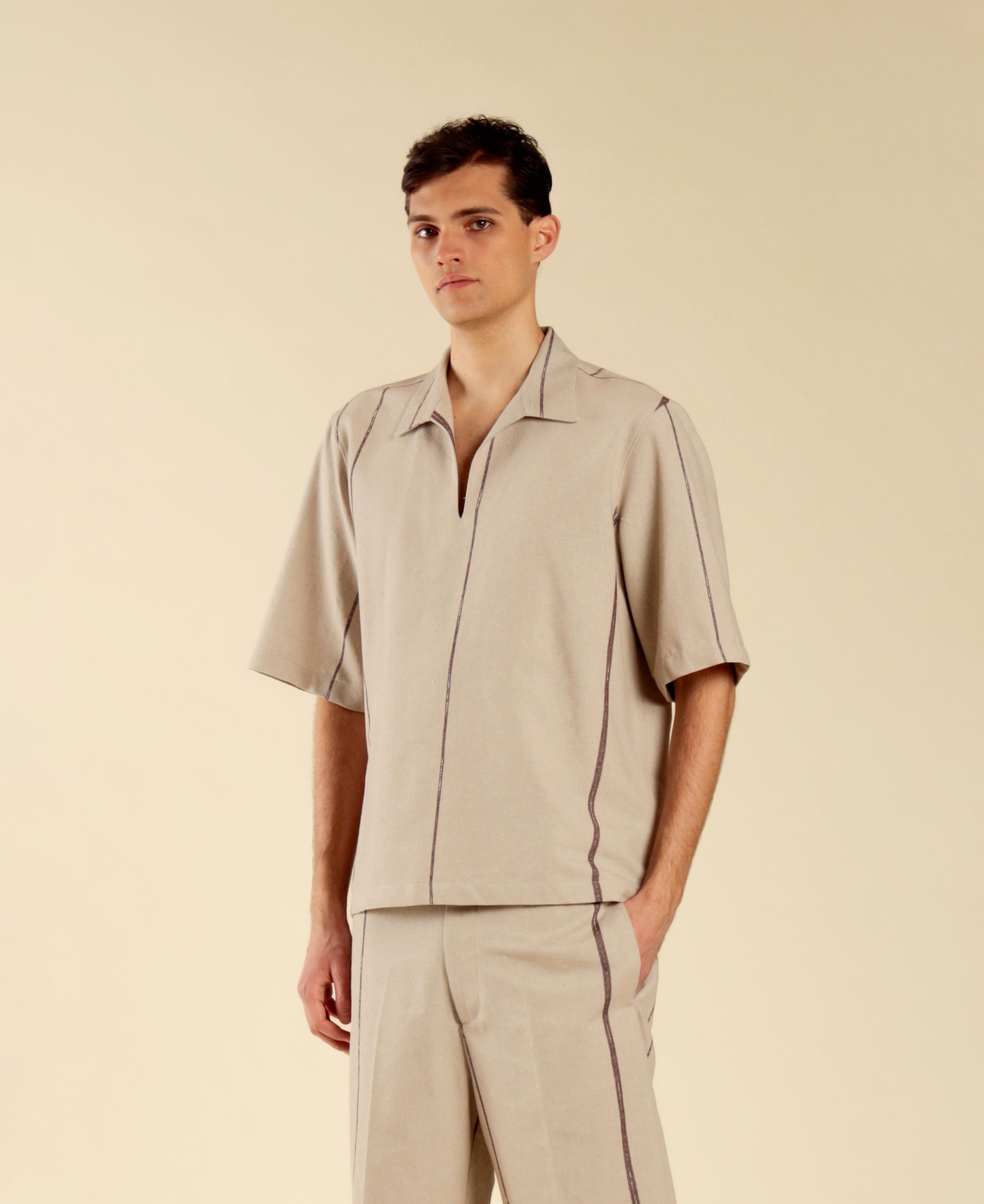 Striped cotton polo shirt