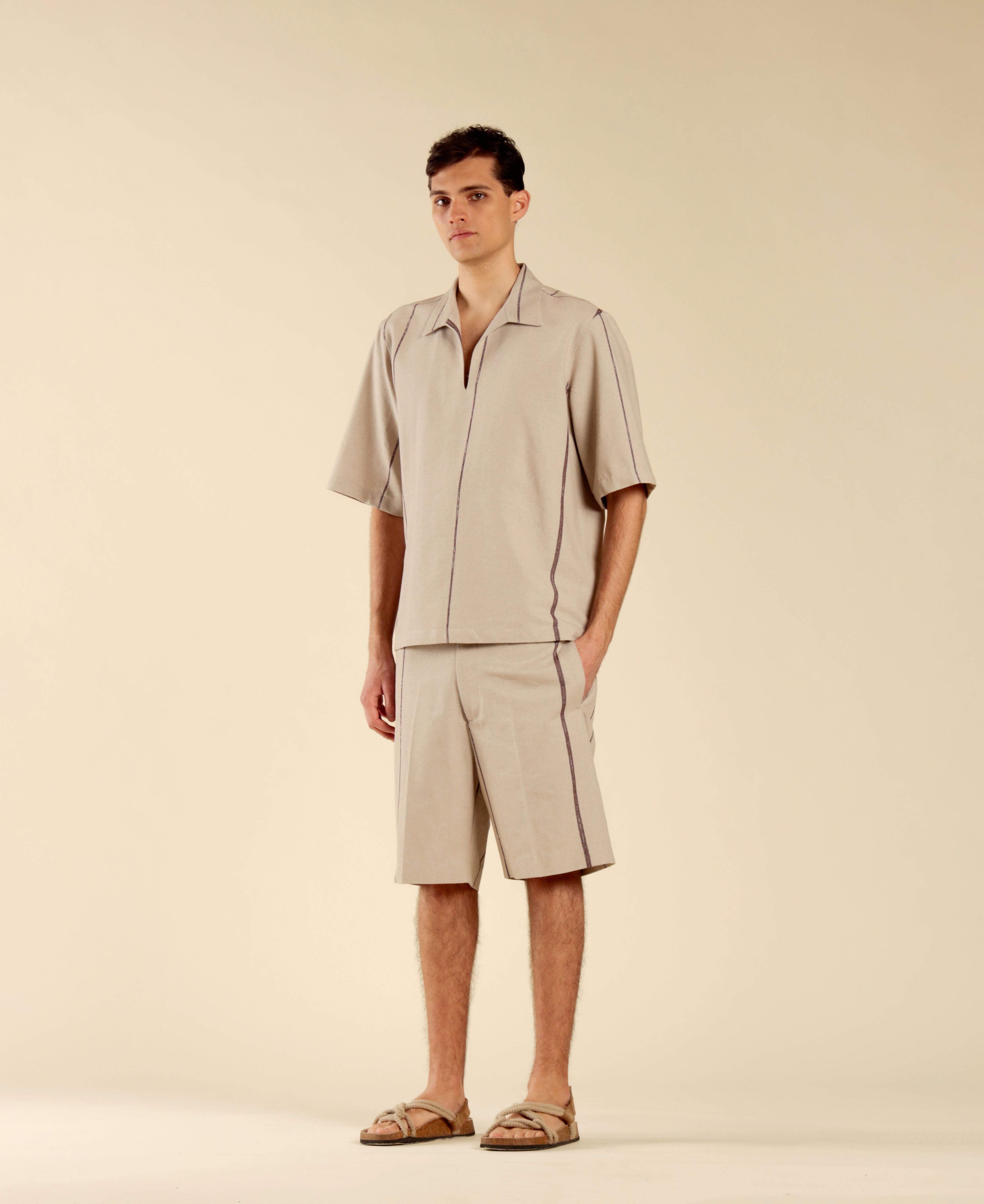 Striped cotton polo shirt