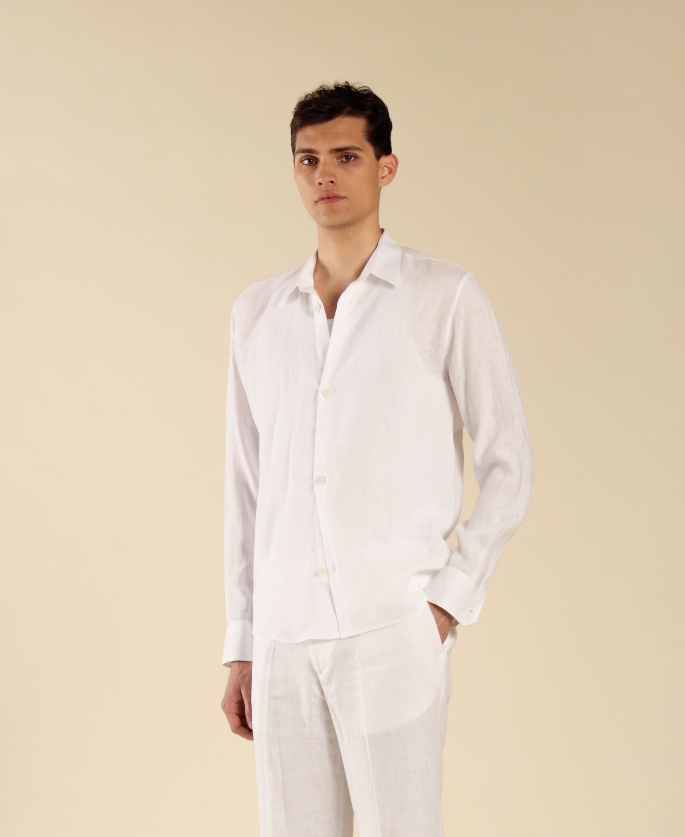 100% Linen Shirt - White