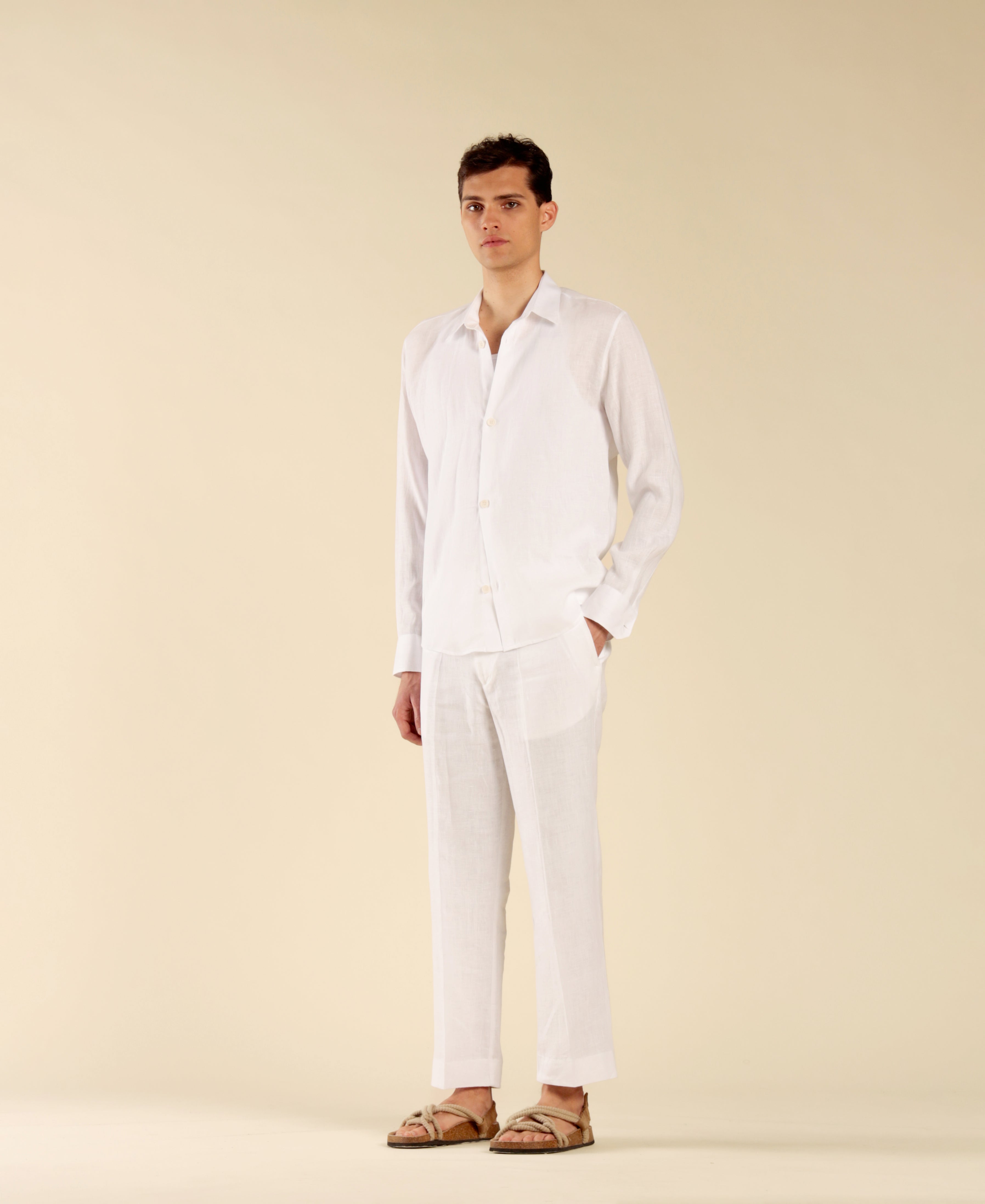 100% Linen Shirt - White
