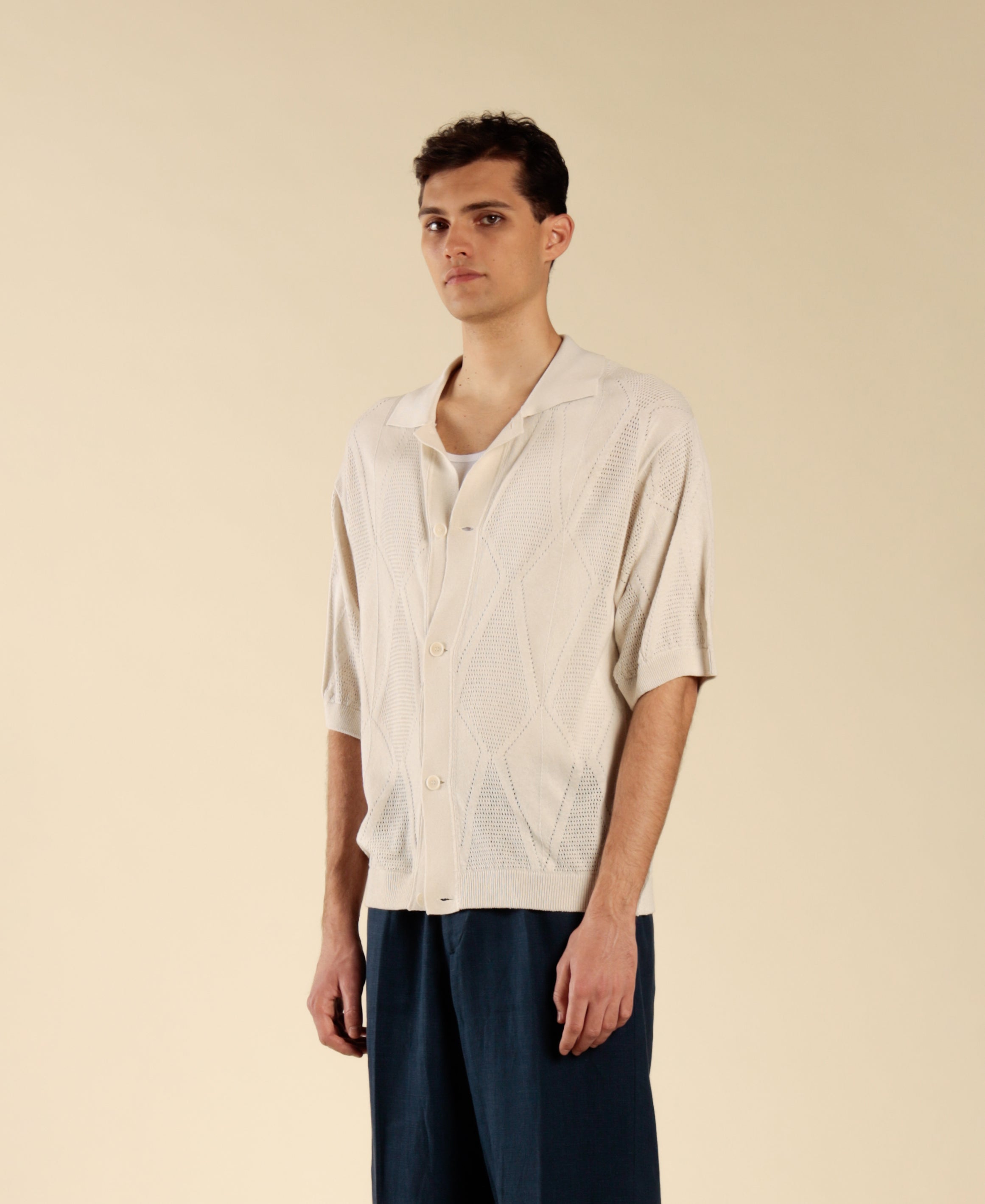 Cotton Knit Cardigan - Ash