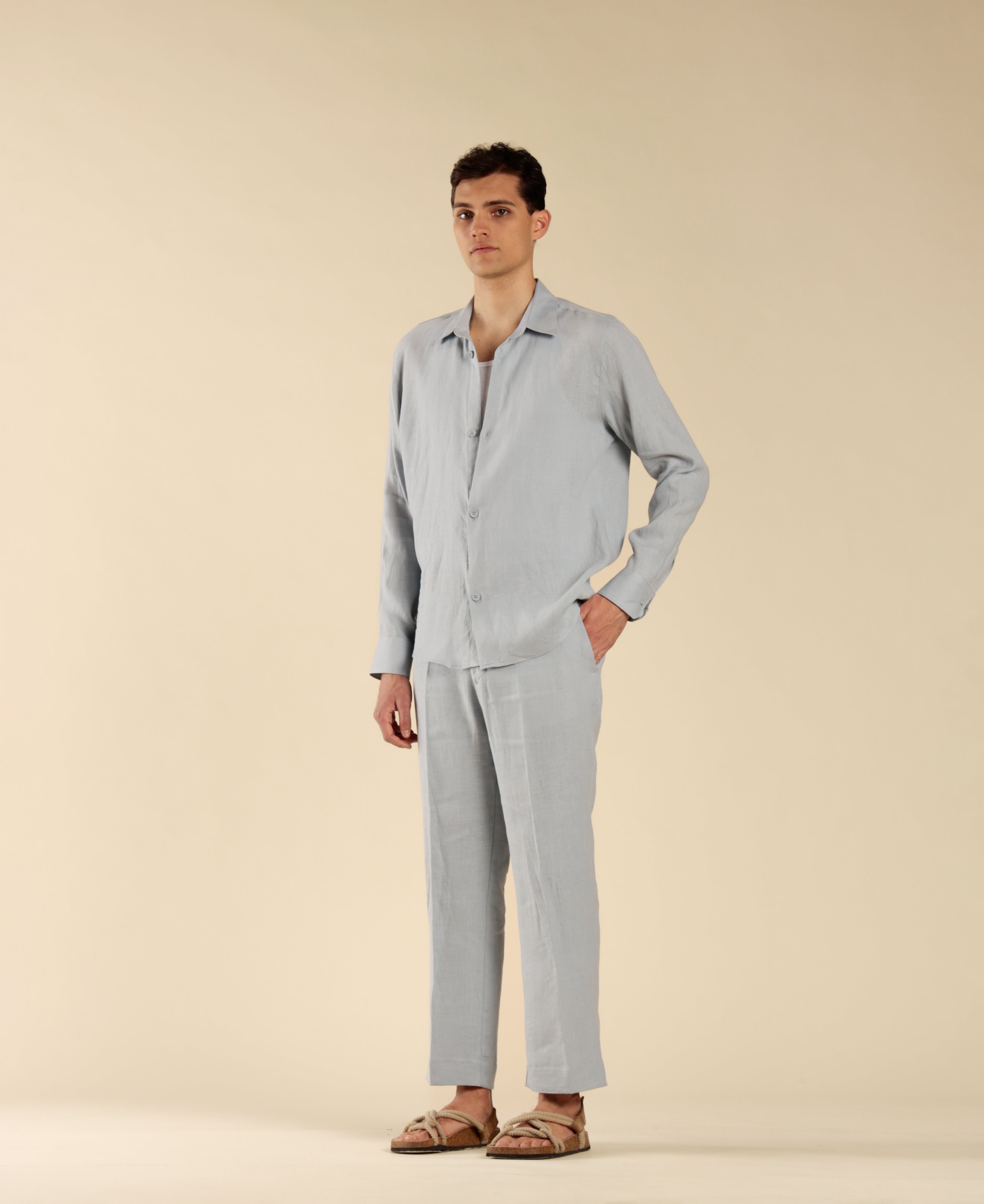 100% Linen Shorts - Dust
