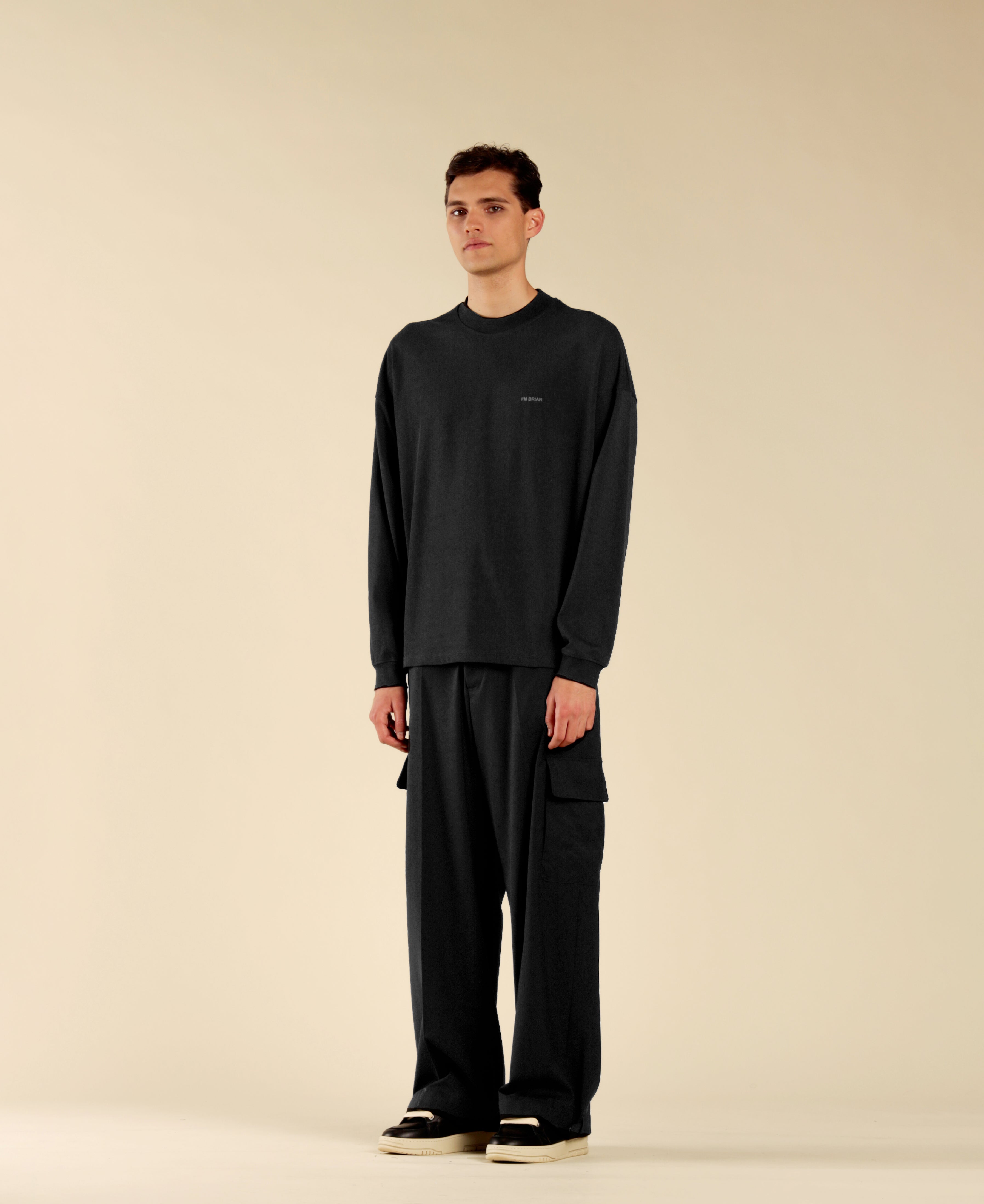 Oversized Long Sleeve T-Shirt - Black