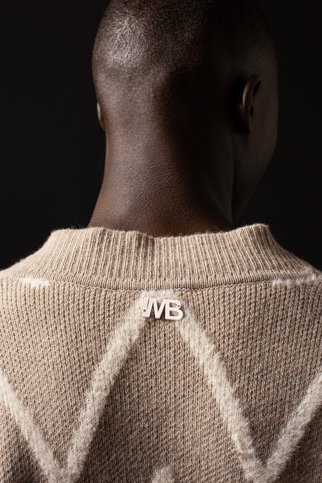 Oversized patterned cardigan - Beige