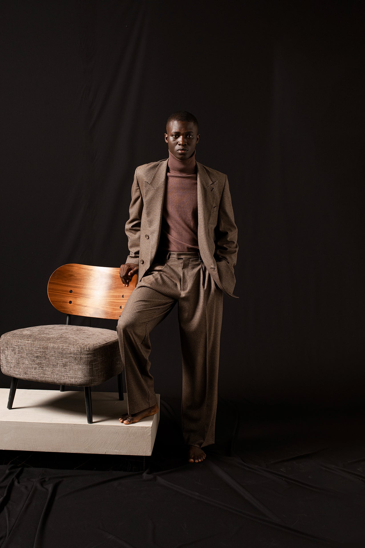 Giacca oversize pied de poule doppiopetto