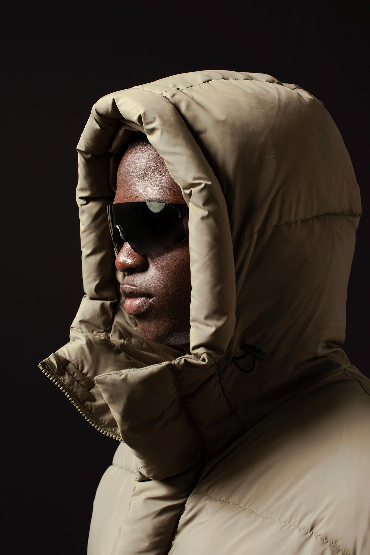 Piumino oversize con cappuccio - Verde