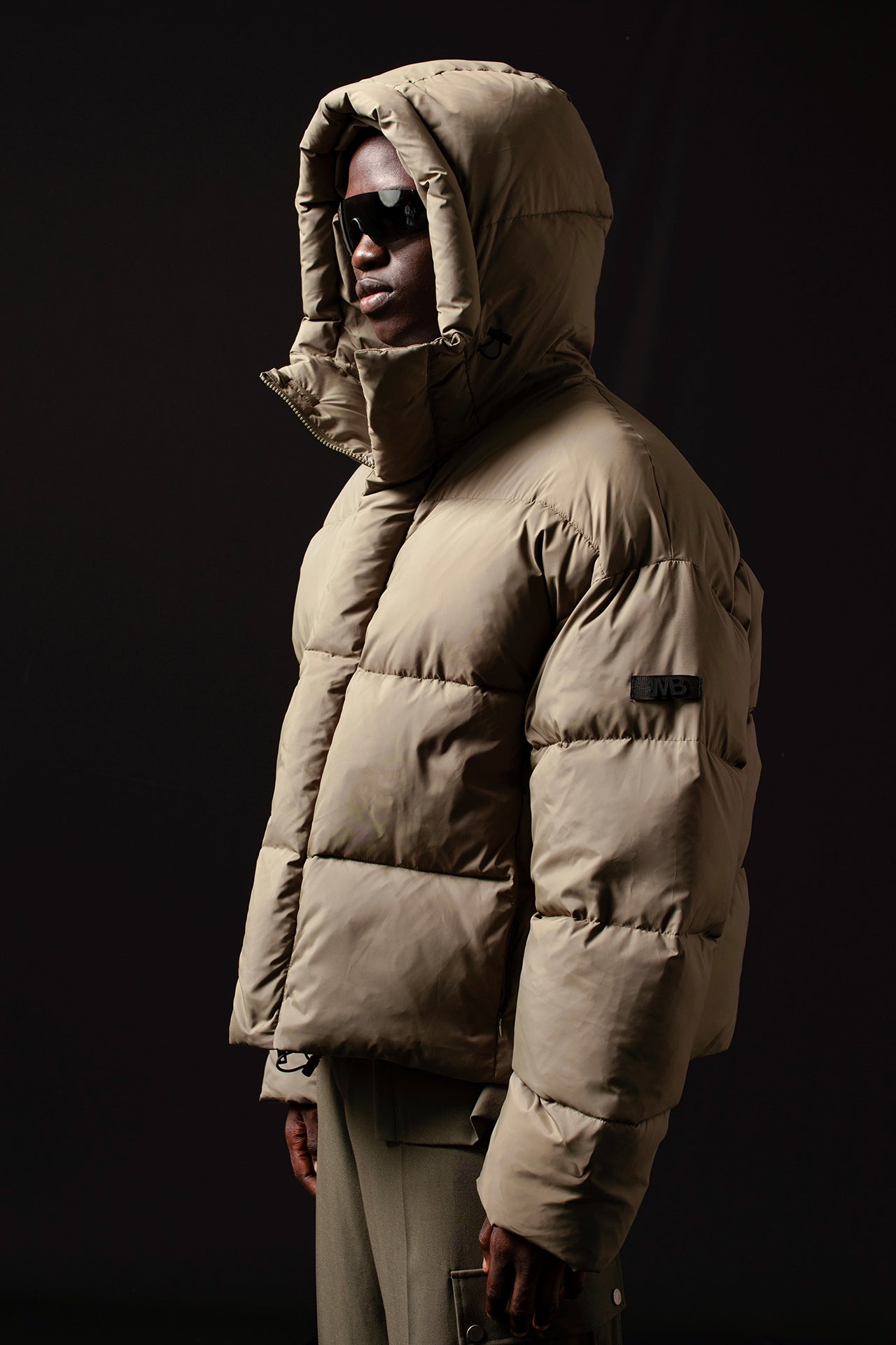 Piumino oversize con cappuccio - Verde