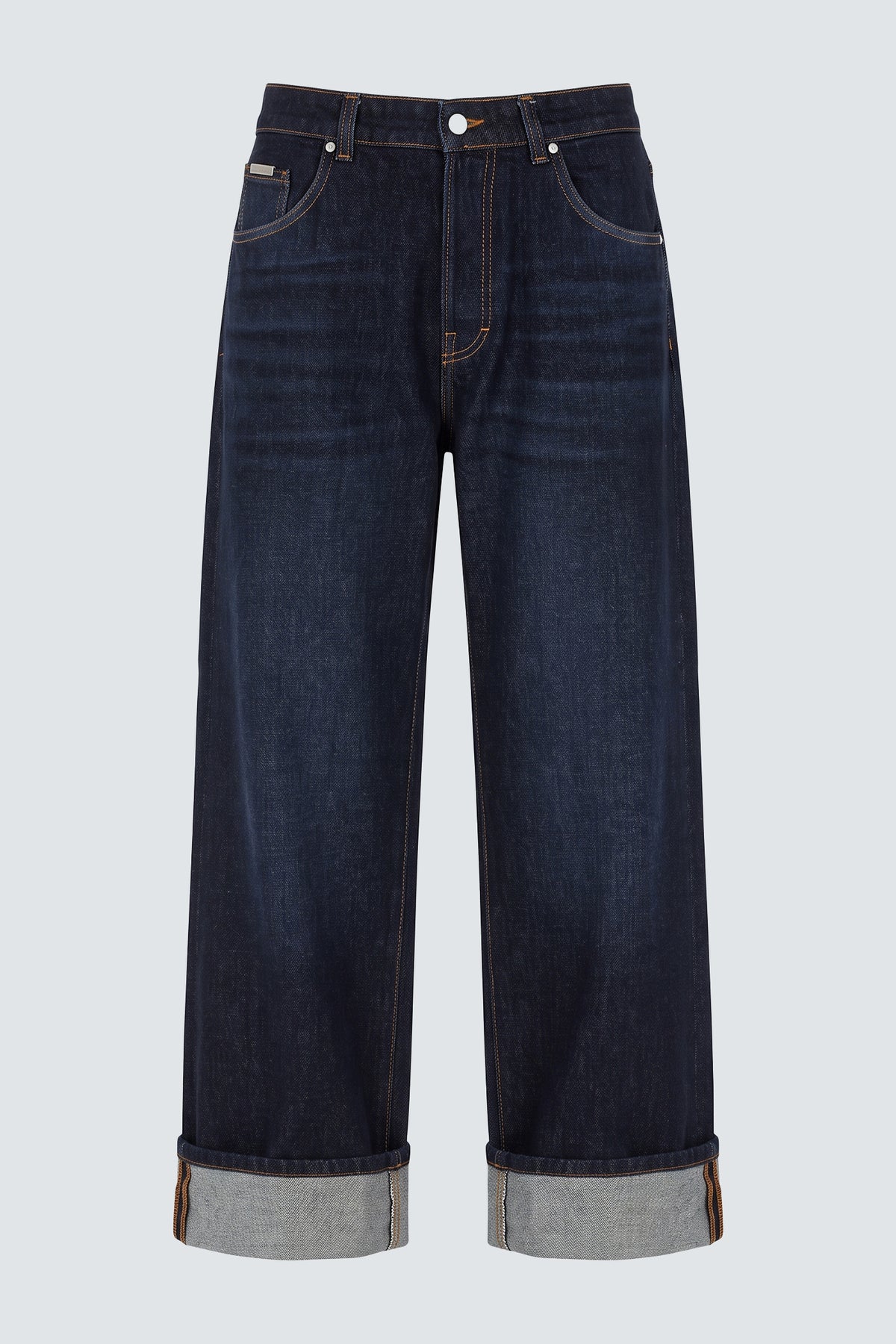 Jeans baggy con risvolto