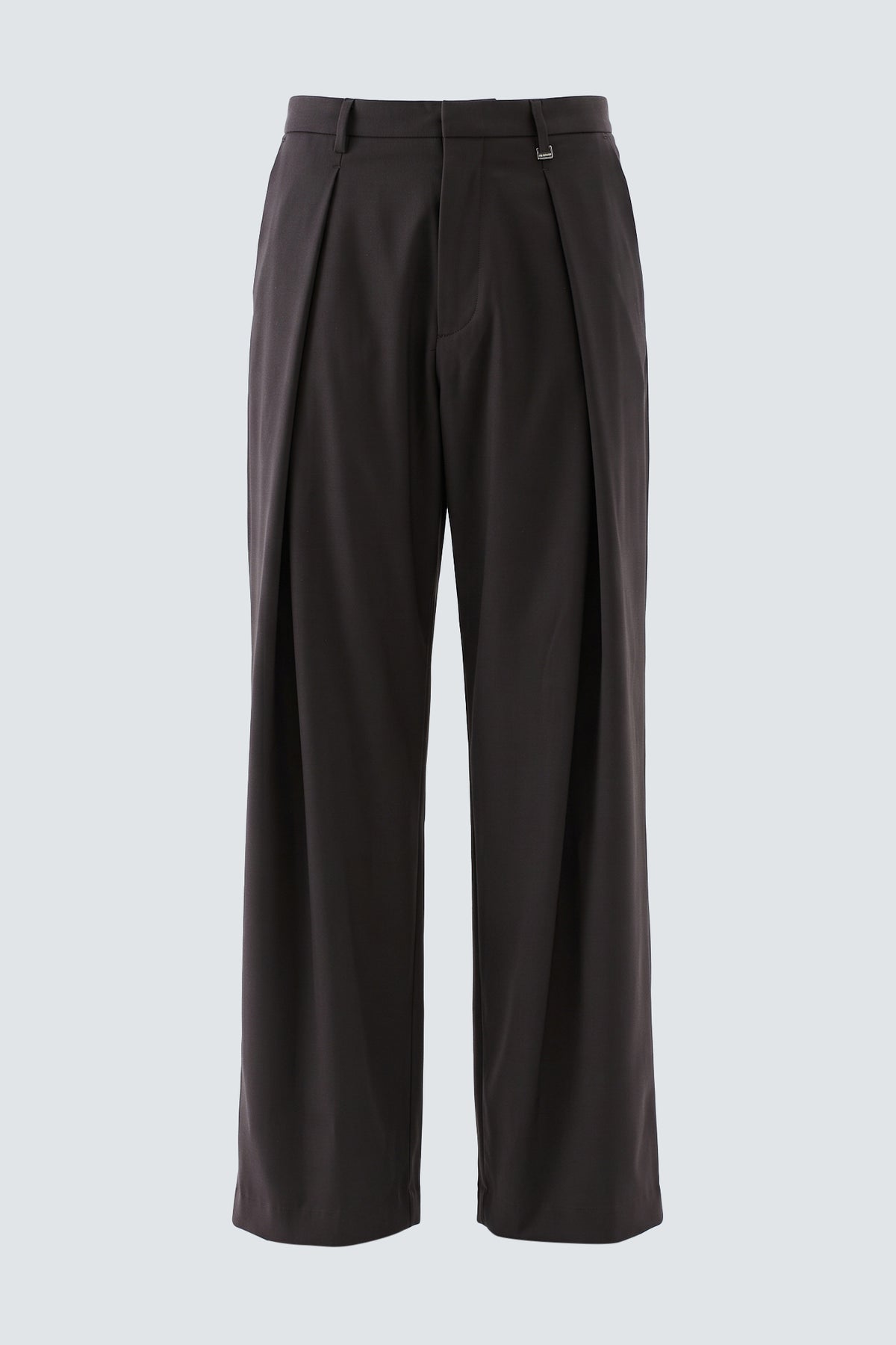 Pantaloni larghi con pinces avanti - Moro