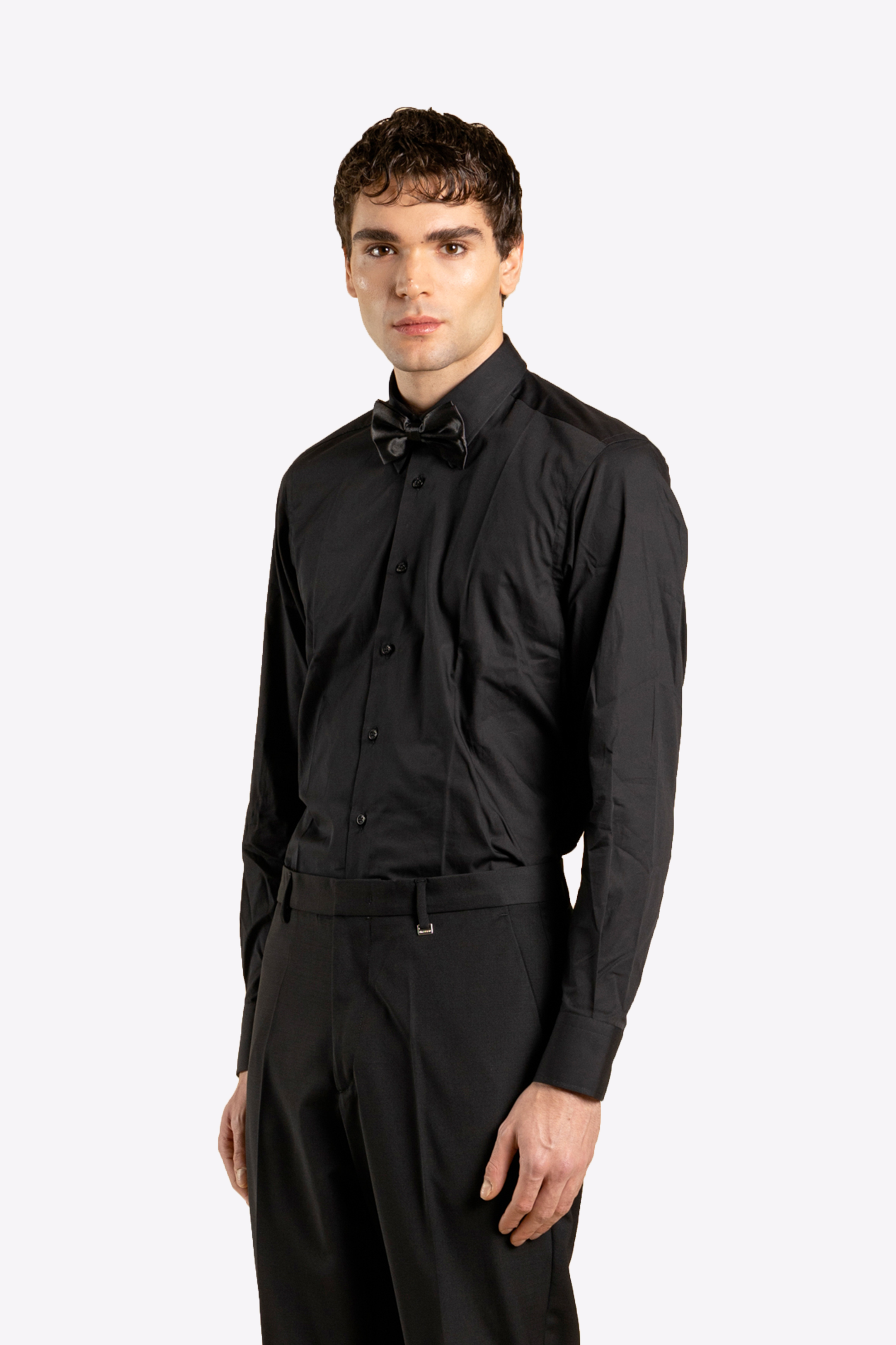 Regular Fit Cotton Dress Shirt - Black