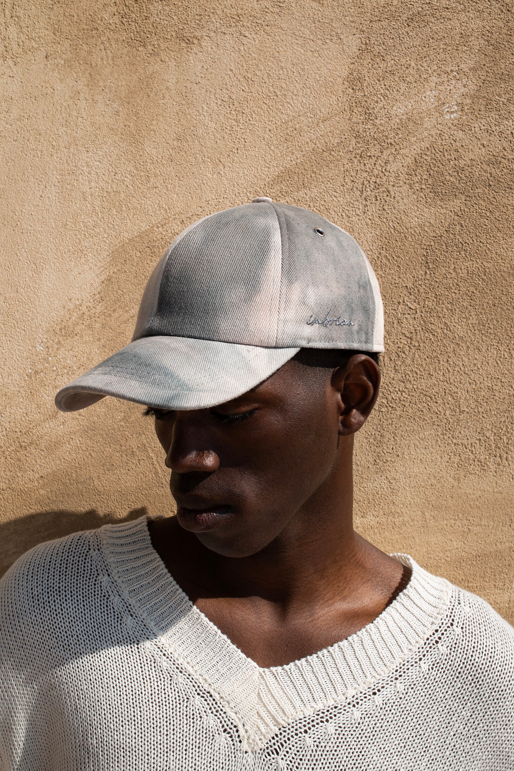 Misdyed denim baseball cap