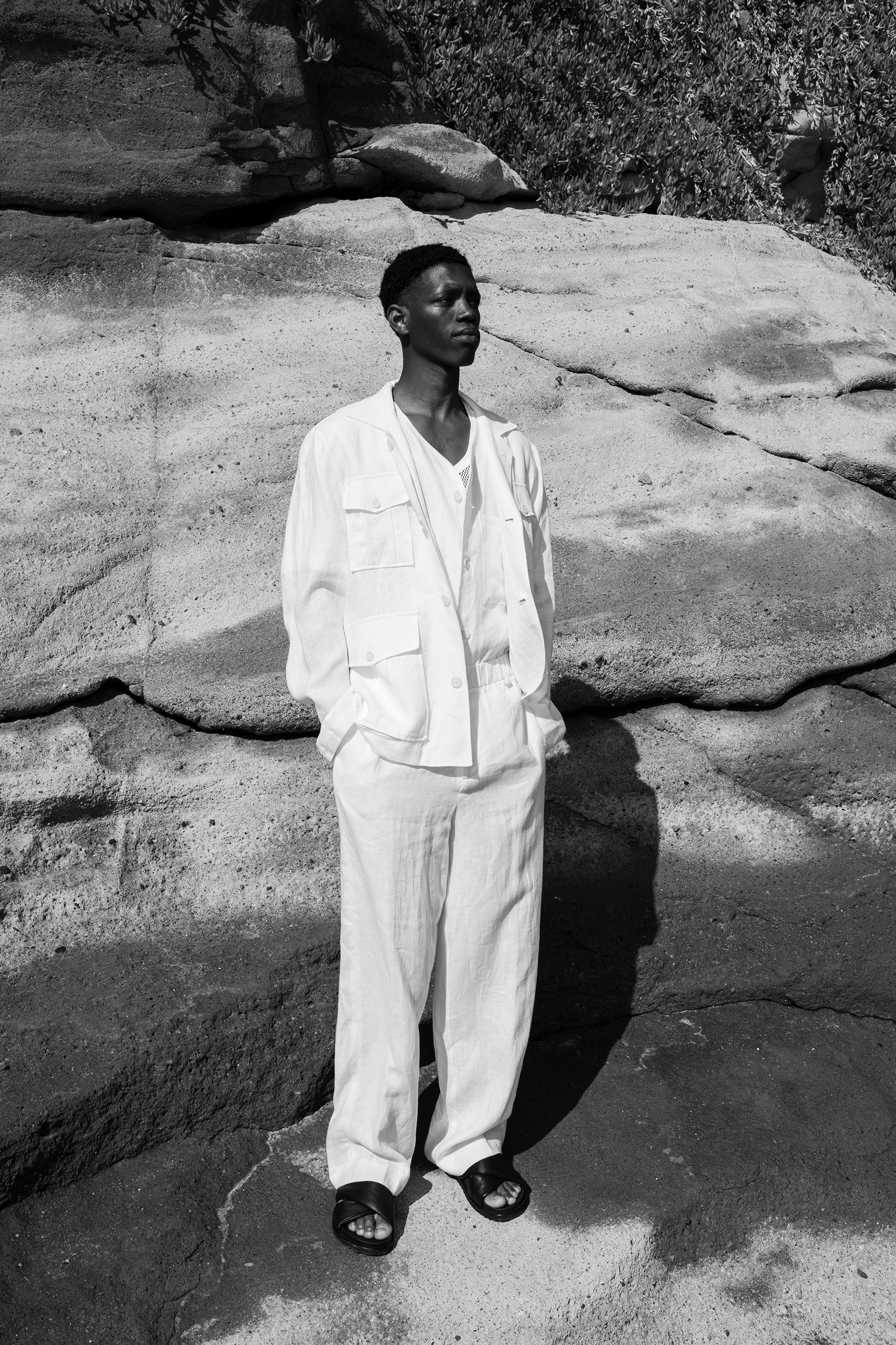 100% Linen Saharan Jacket - White