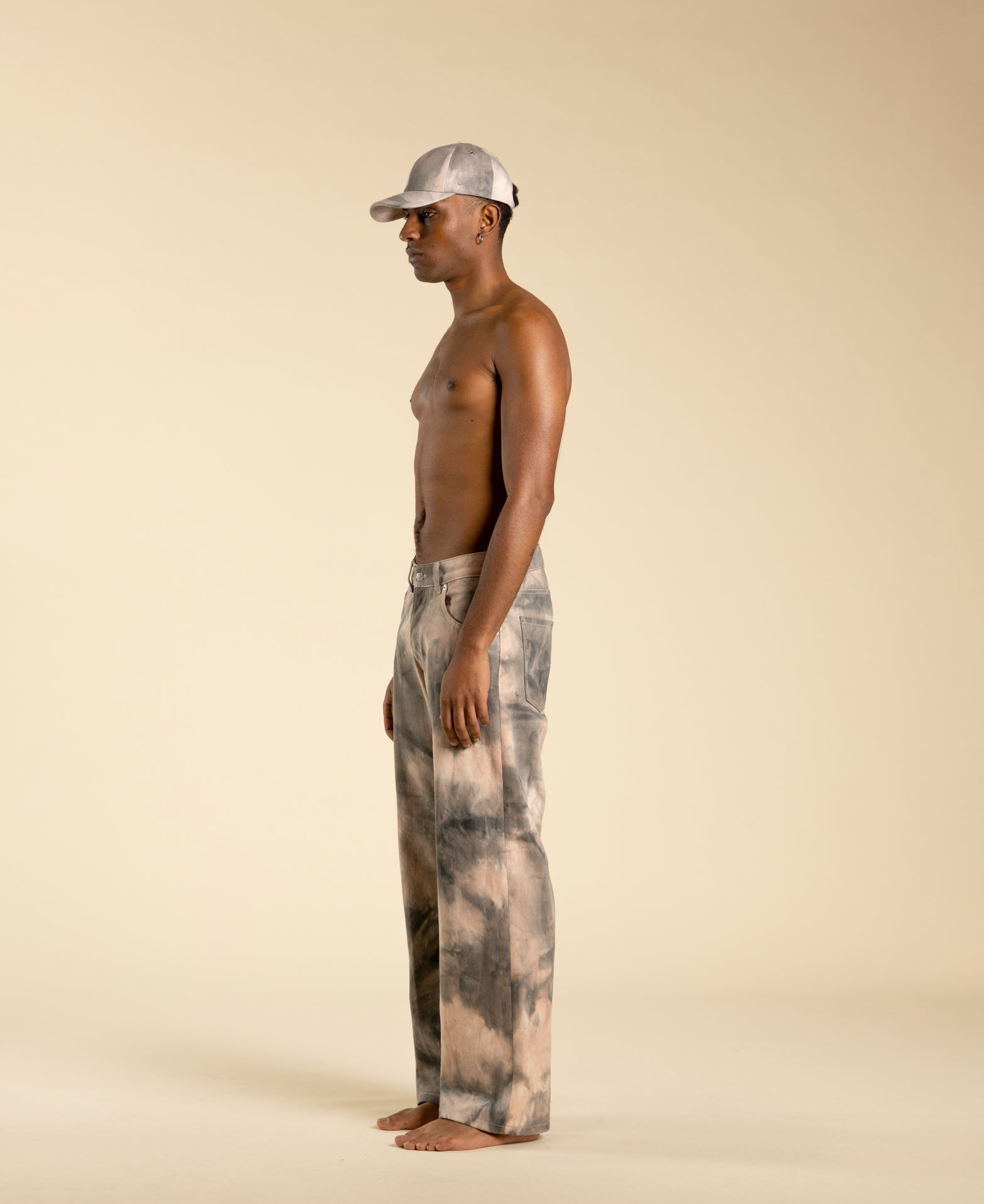Misdyed denim baseball cap