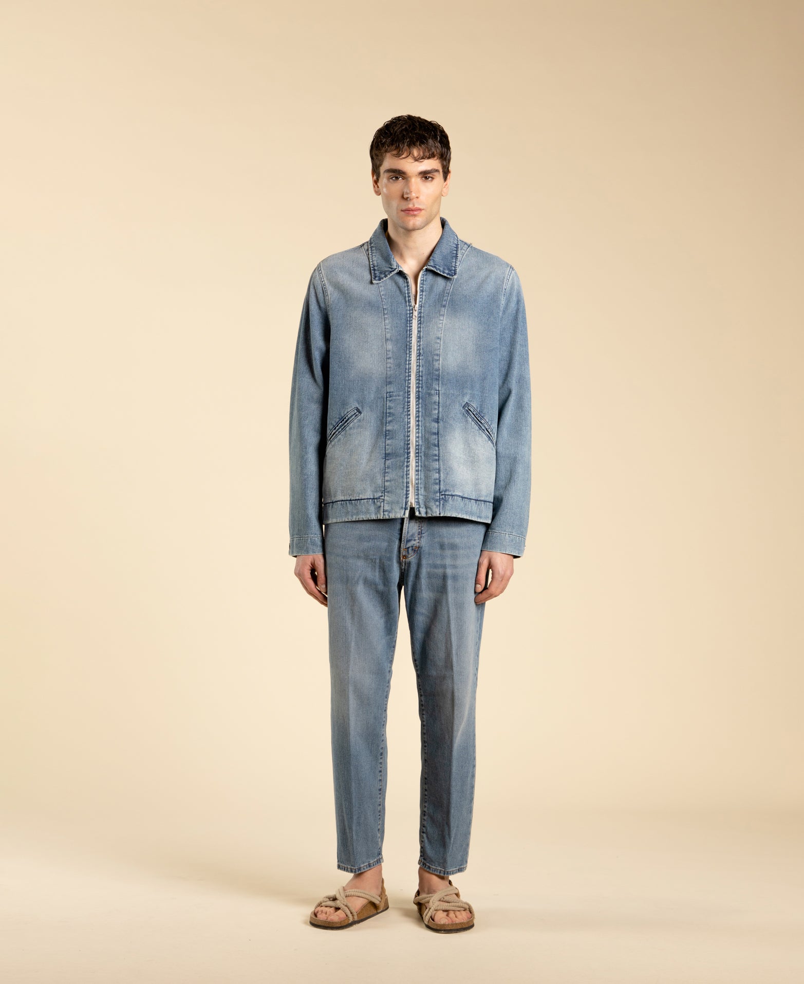 Faded denim jacket