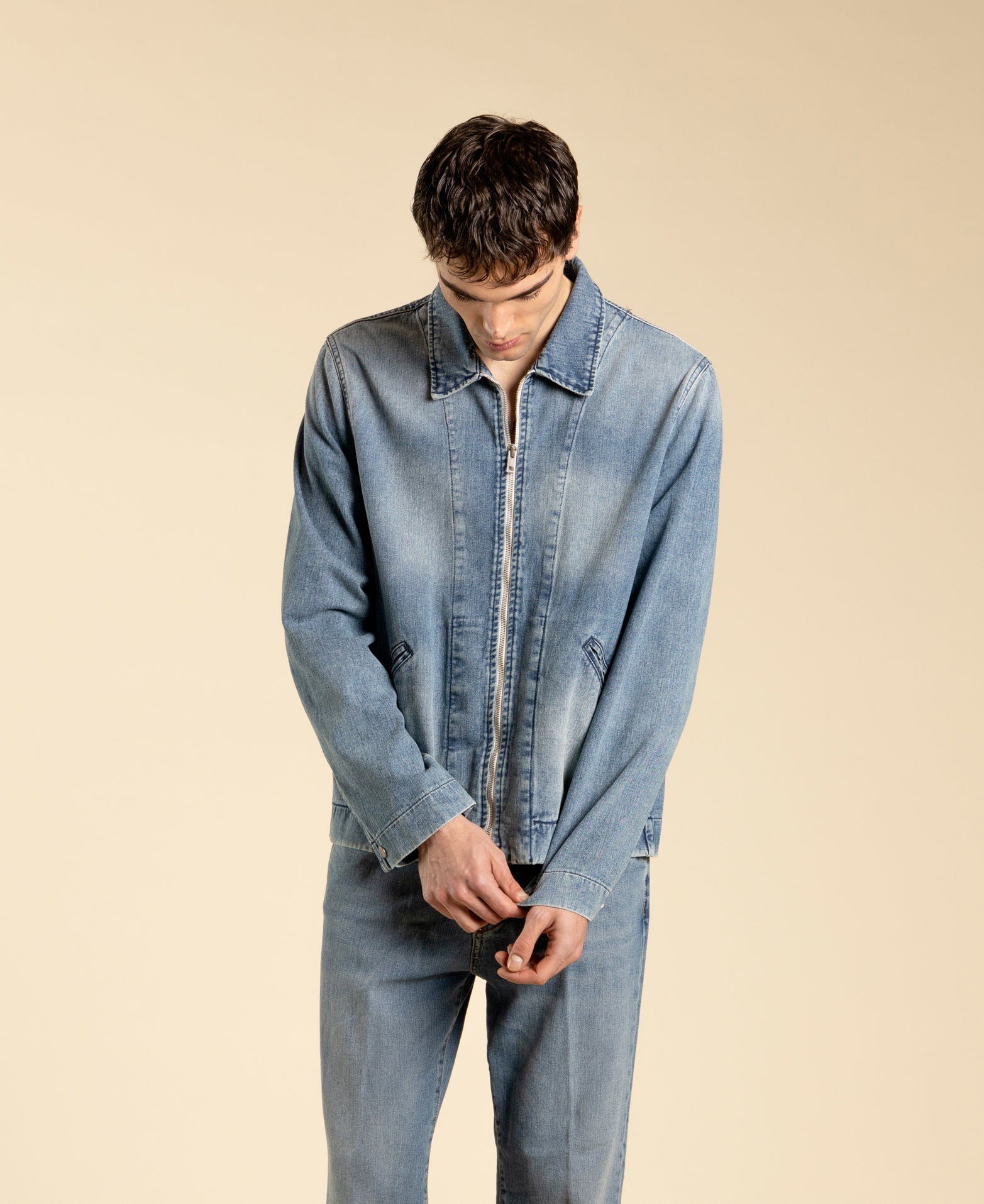 Faded denim jacket