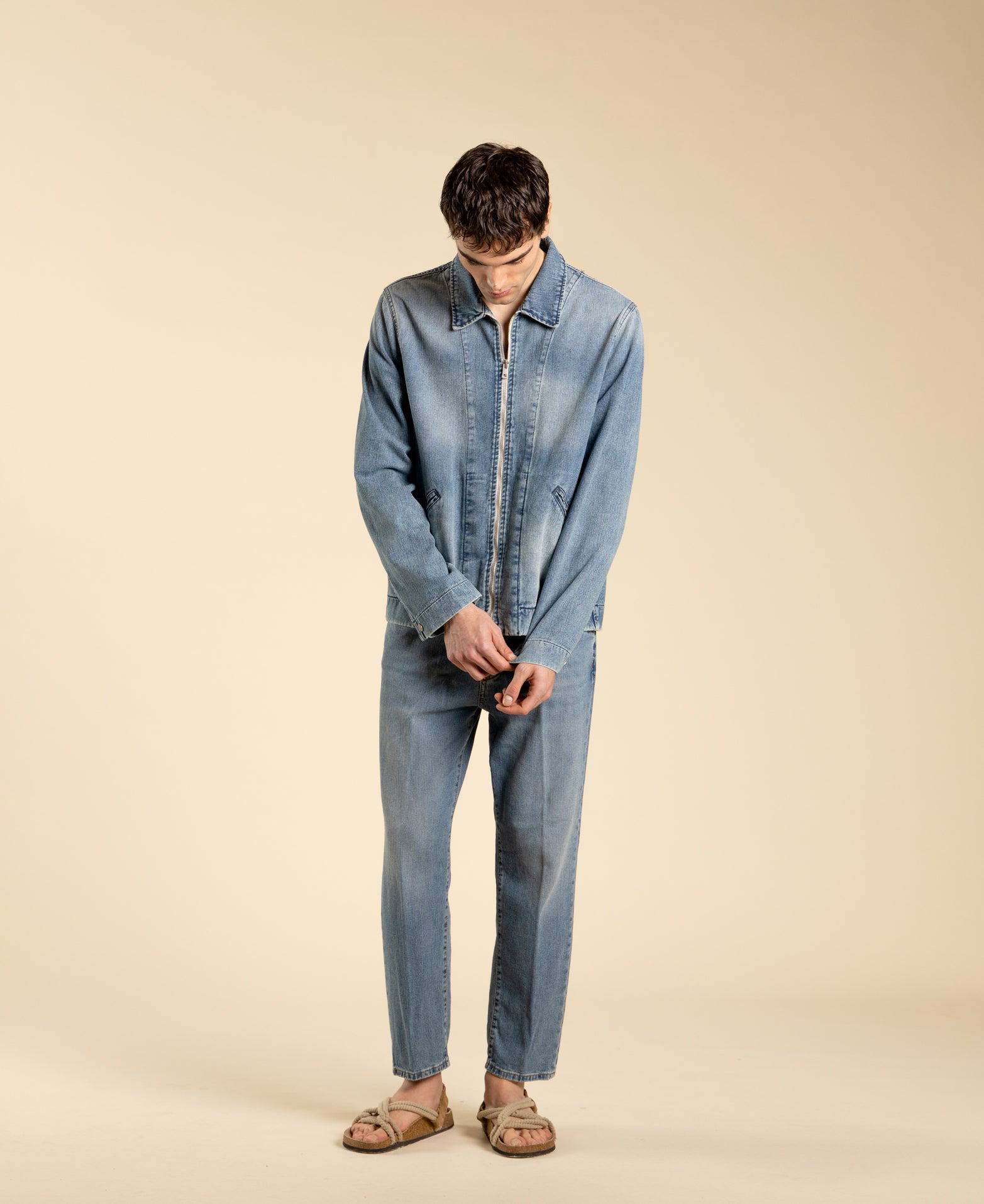 Faded denim jacket