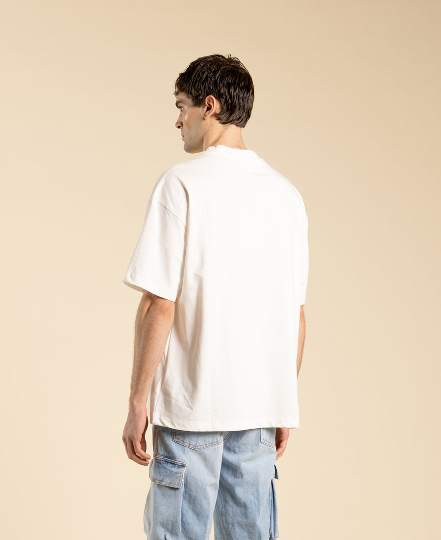 T-shirt oversize in jersey di cotone - Bianco